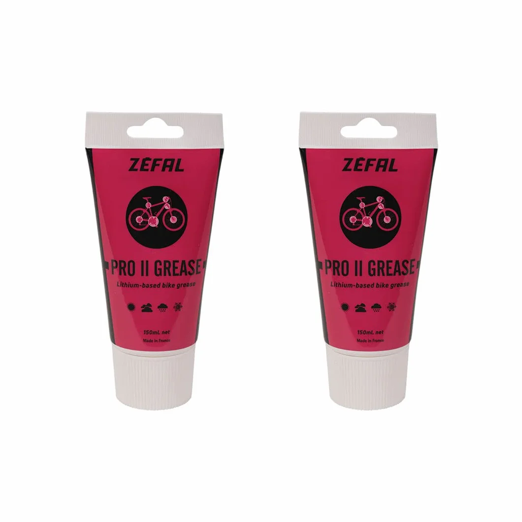 ZEFAL Pack Pro II Grease - dwie tubki o pojemności 150 ml o doskonałej wydajności - łożysko smaru, korby i sztycy - 2 x 150 ml tubka smaru