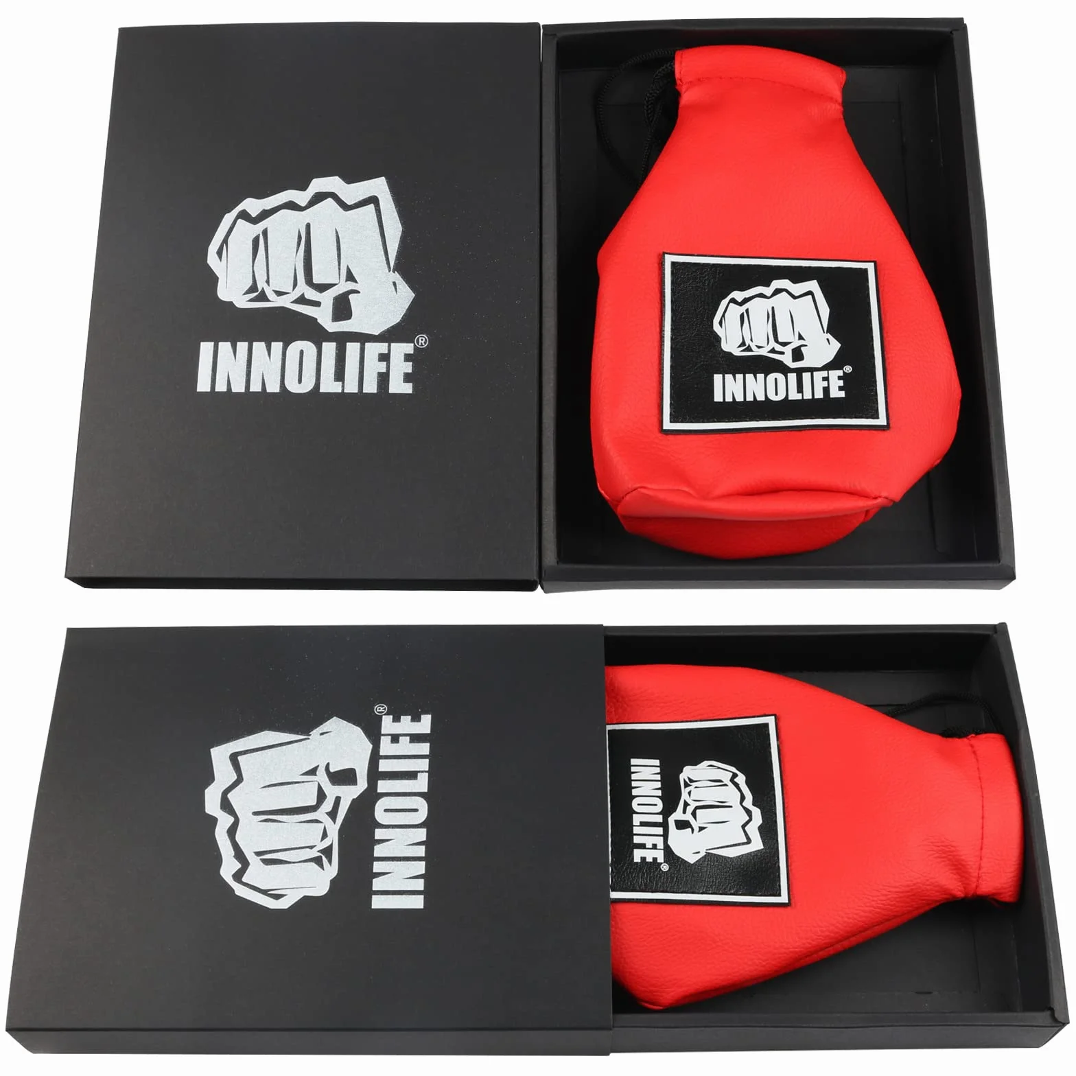 INNOLIFE Worek bokserski slip bag skórzany czerwony do treningu refleksu boksu kickboxingu MMA