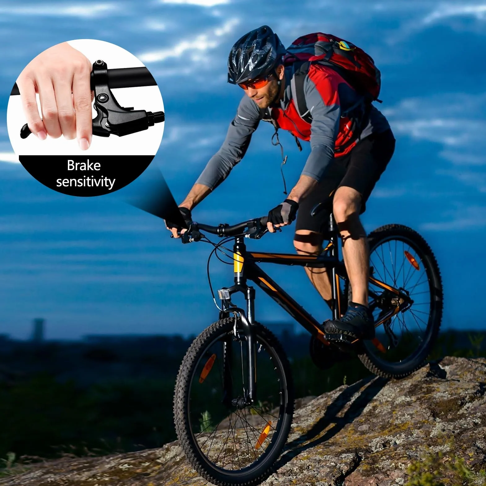Zestaw 2 Dźwigni Hamulcowych Rowerowych z Linkami, V-Brake i Mechaniczne Hamulce Tarczowe, Aluminiowe Klamki Hamulca, MTB BMX Rower Miejski