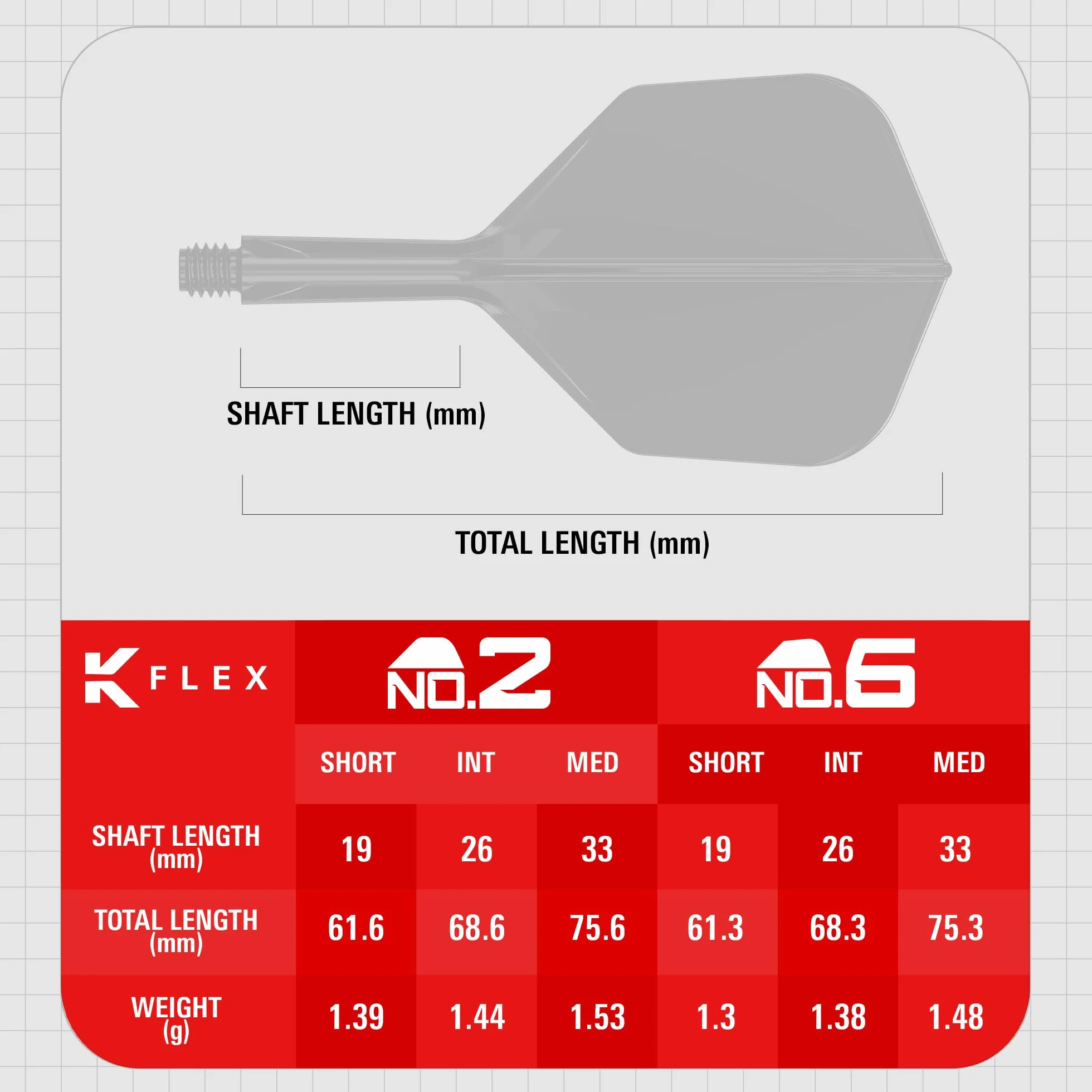 TARGET Darts K-Flex Integrated Dart Flights and Shafts, No.6, Kflex 9 Pack Bundle | Czarny, Biały, Przezroczysty, Czerwony, Zielony, Niebieski, Różowy, Pomarańczowy, Żółty | Krótki, Pośredni, Średni