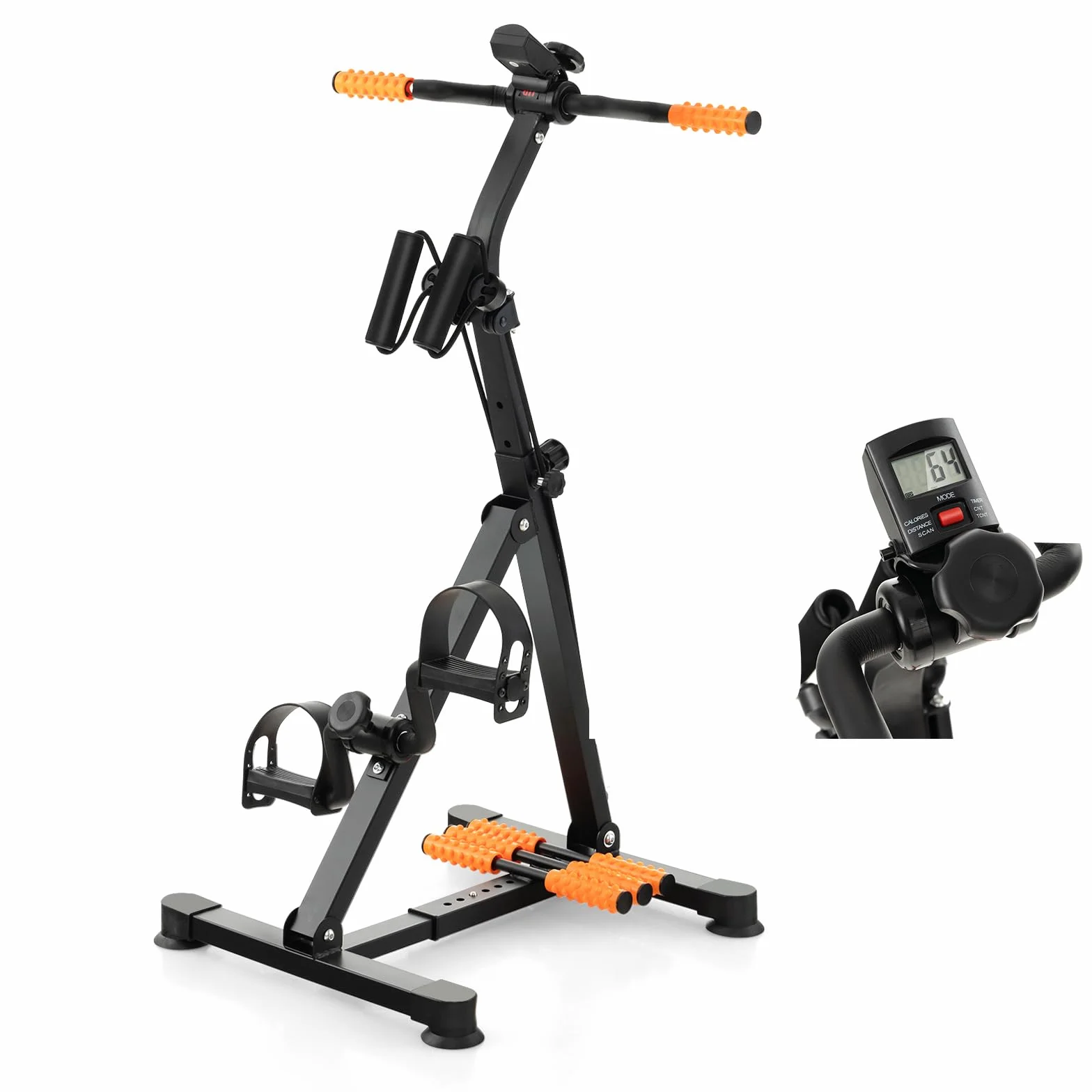 KOMFOTTEU Rower Treningowy dla Seniorów z Masażem, Regulowaną Wysokością i Oporem, Wyświetlacz LCD