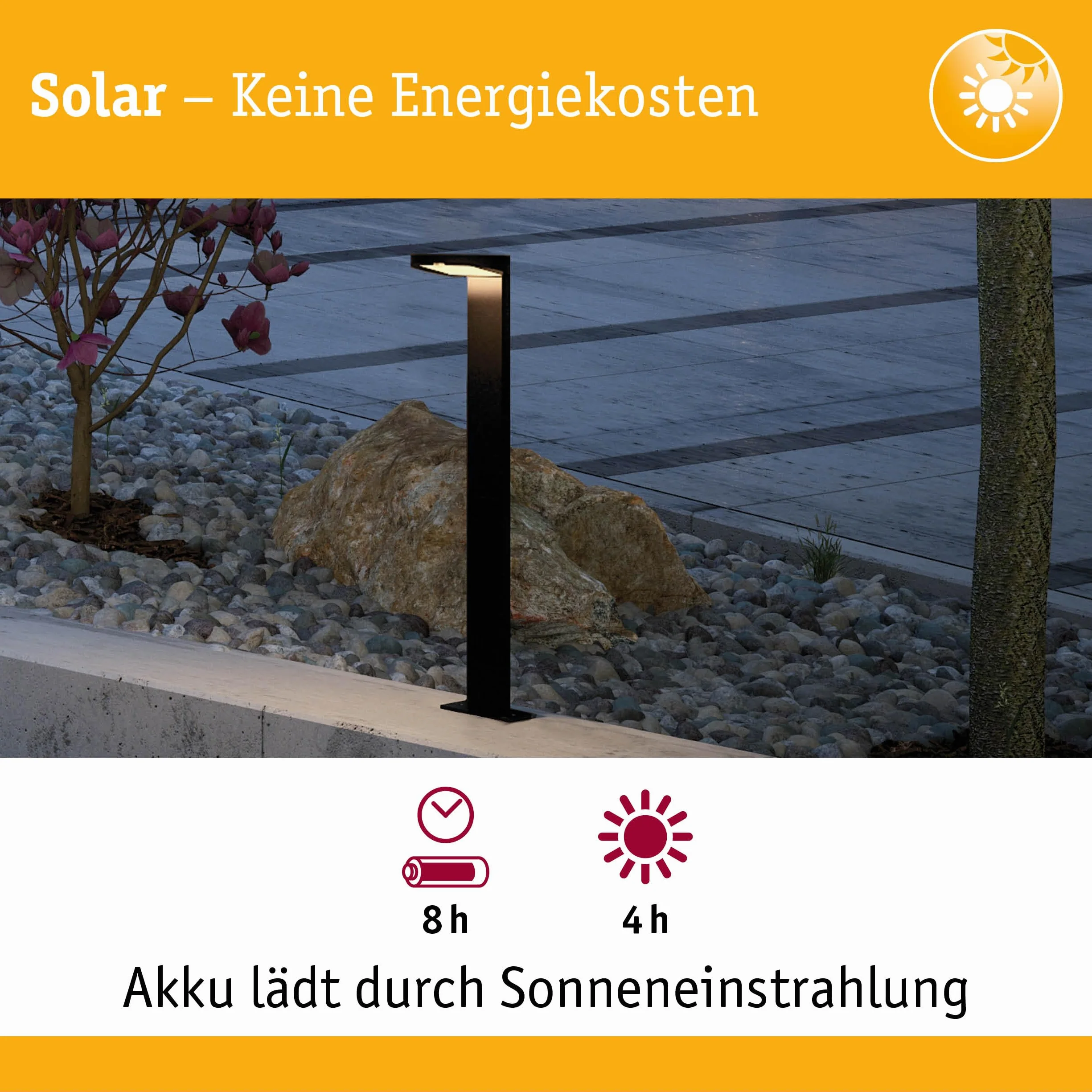 Paulmann Solar Ryse Lampa Ogrodowa Antracytowy 19,4 x 15,4 x 79,6 cm