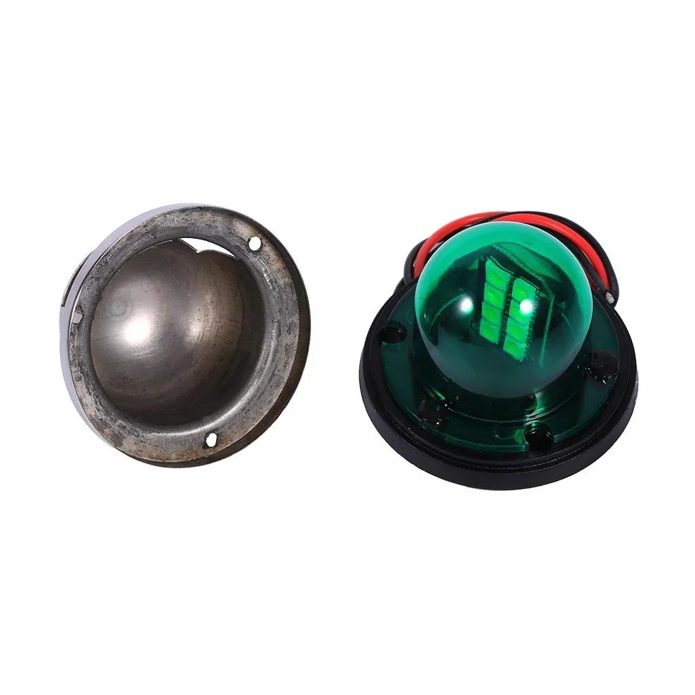 Lampa nawigacyjna do łodzi 12V ze stali nierdzewnej LED morska lampa nawigacyjna do łodzi jachtu czerwono-zielona dziobowa do pontonu jachtu kajaka