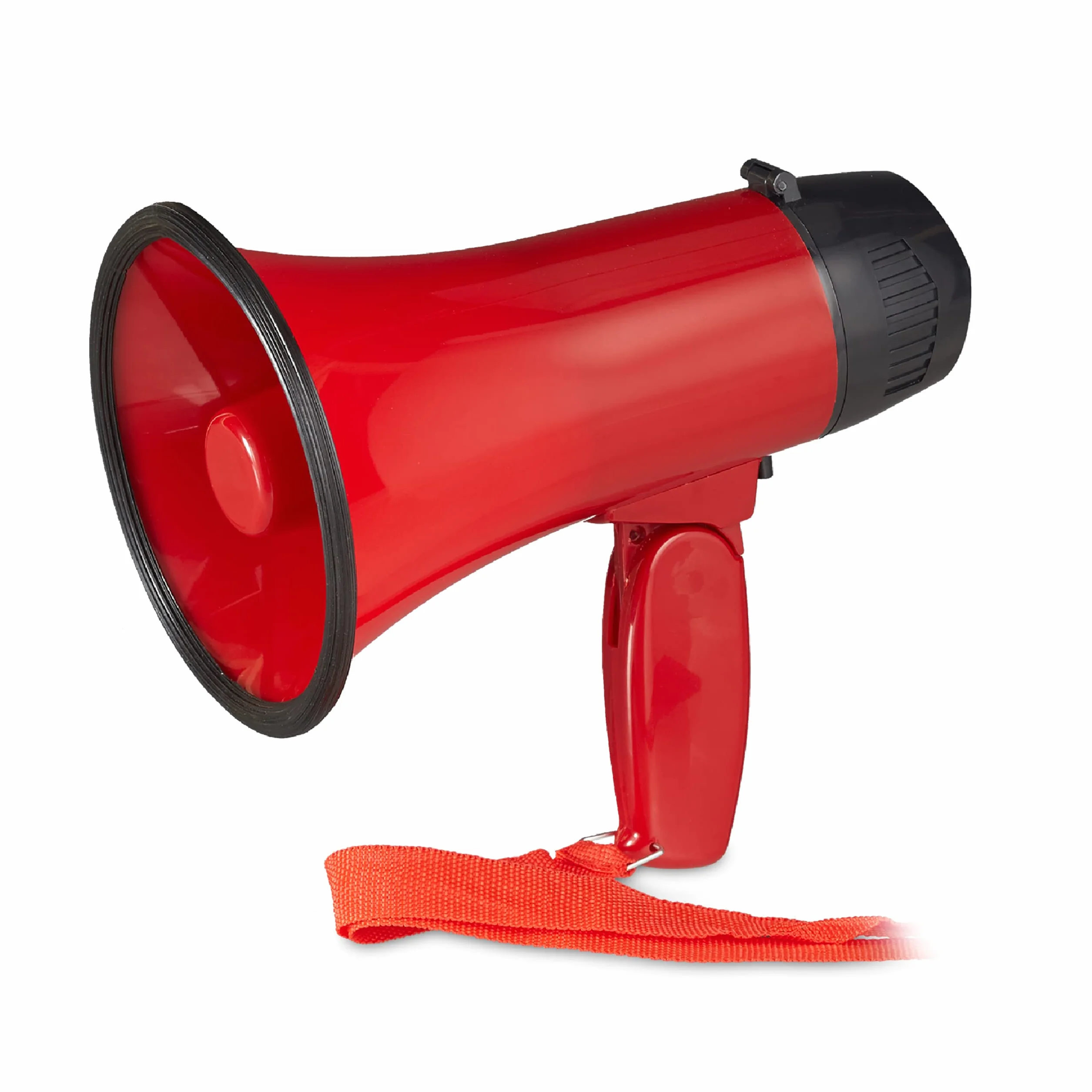 Relaxdays 2 x Megafon Stadion, megafon z Ole Sound, Bullhorn ze składanym uchwytem i pętelką, tworzywo sztuczne, 10 W, czerwony