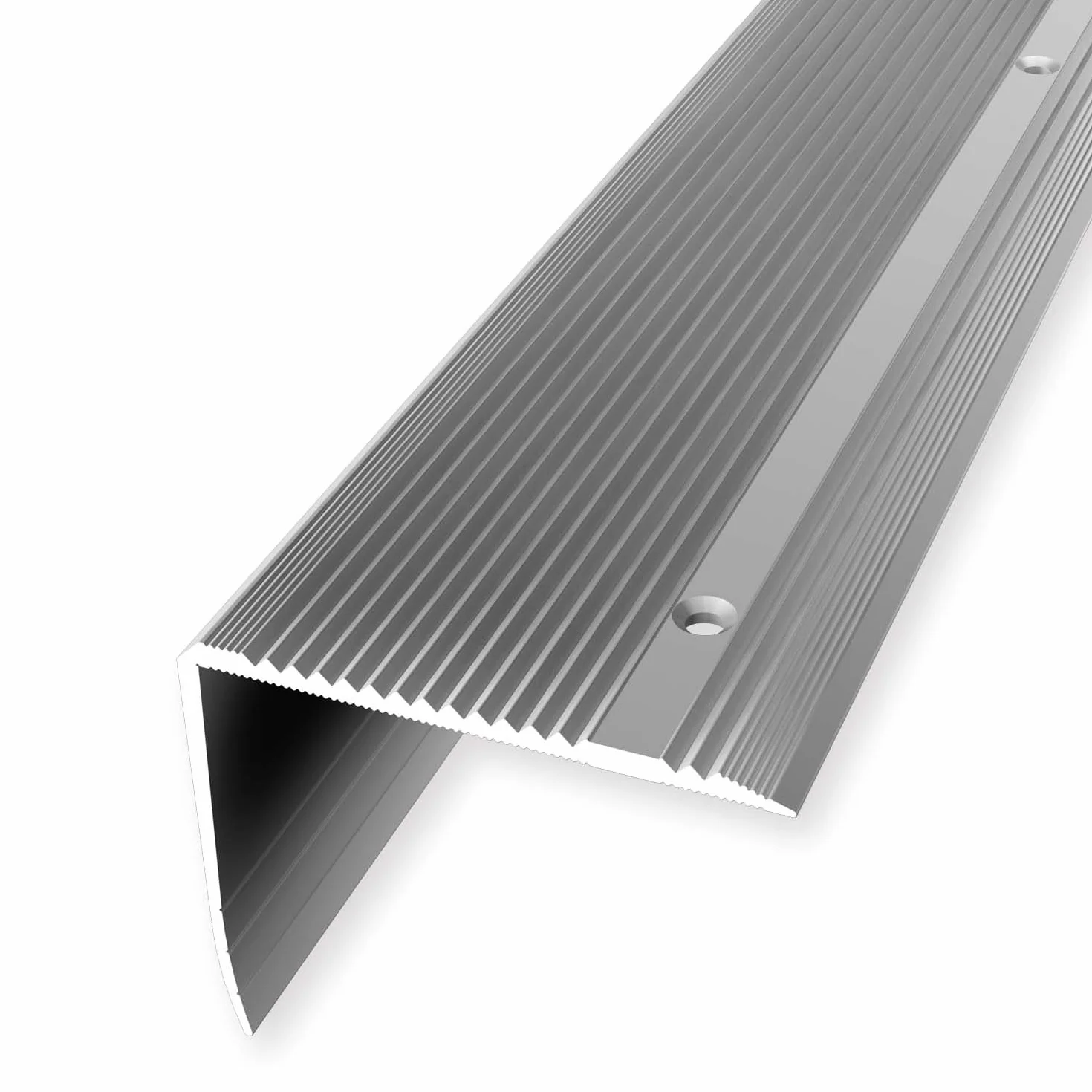 Profil schodowy anodowany rowkowany 55 x 70 x 1000 mm srebrny