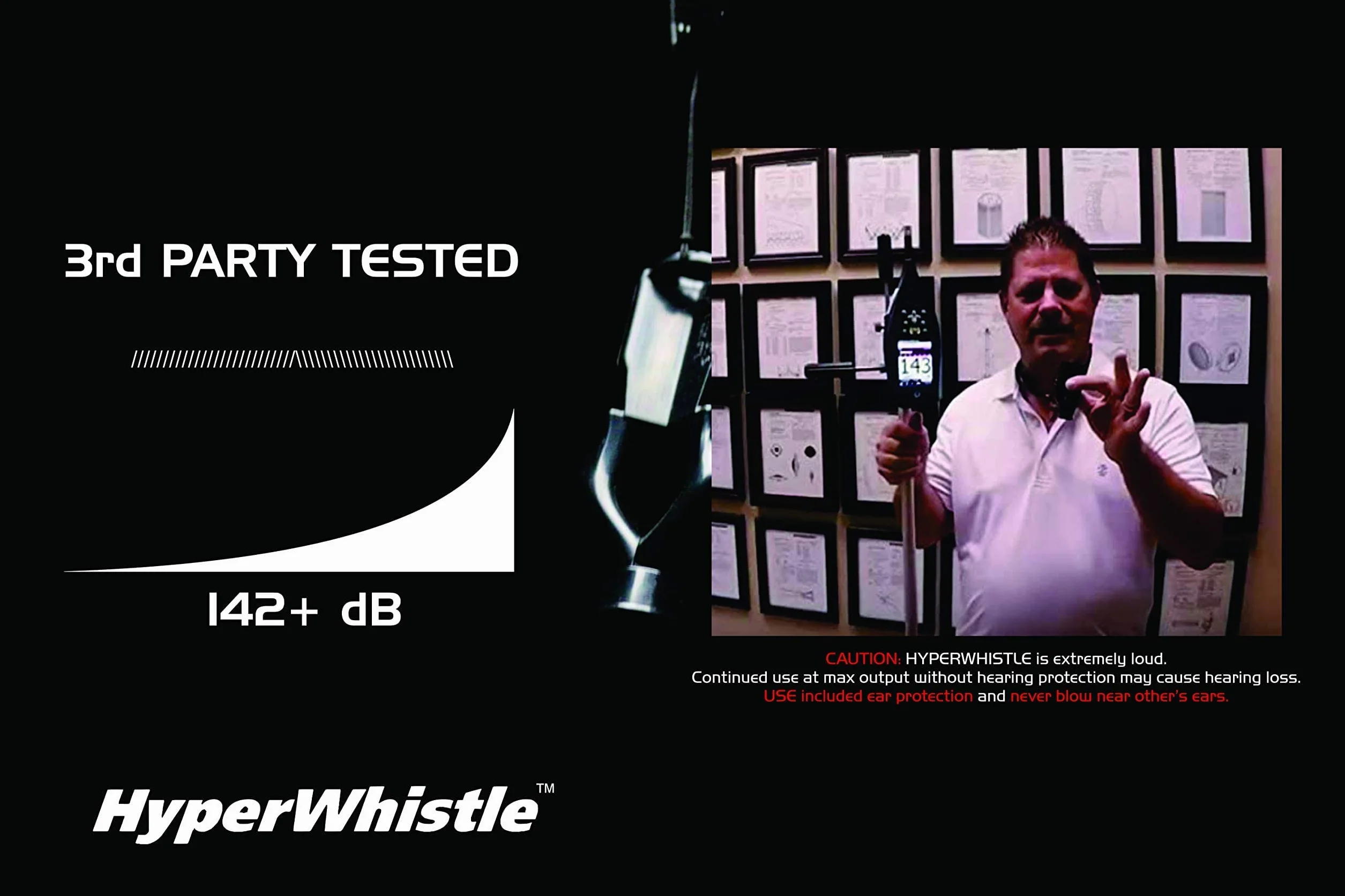 HyperWhistle Oryginalny gwizdek na świecie do 142 dB, bardzo długi zasięg, dla sędziów, trenerów, instruktorów, sportu, nauczycieli, ratowników, samoobrony, survivalu, zastosowań w nagłych wypadkach
