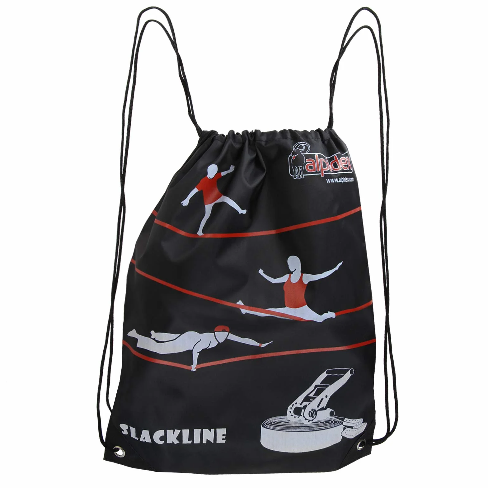 ALPIDEX Slackline Set 15m z osłoną drzewa i napinaczem grzechotki