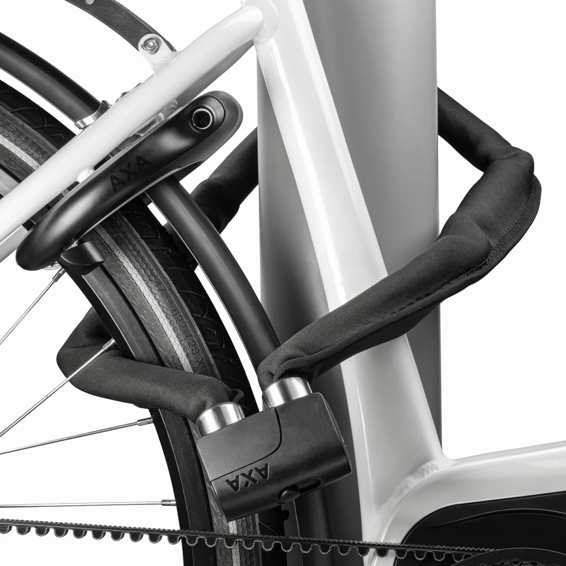 AXA Składane zapięcie składane 10-105 – długość 105 cm – ogniwa stalowe 10 mm – poziom bezpieczeństwa 13 – wraz z uchwytem – z 2 kluczami, kolor czarny