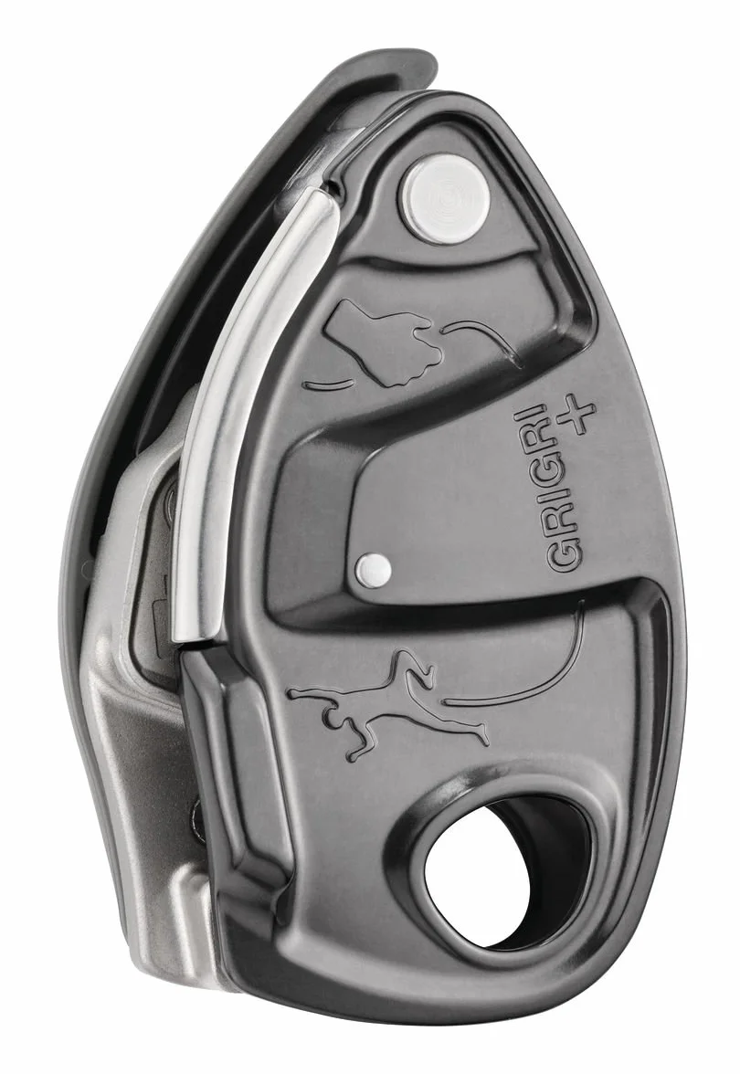 Petzl GRIGRI + urządzenie asekuracyjne z blokadą wspomaganą kamerą i uchwytem przeciwpanicznym, odpowiednie dla osób uczących się i intensywnego użytkowania