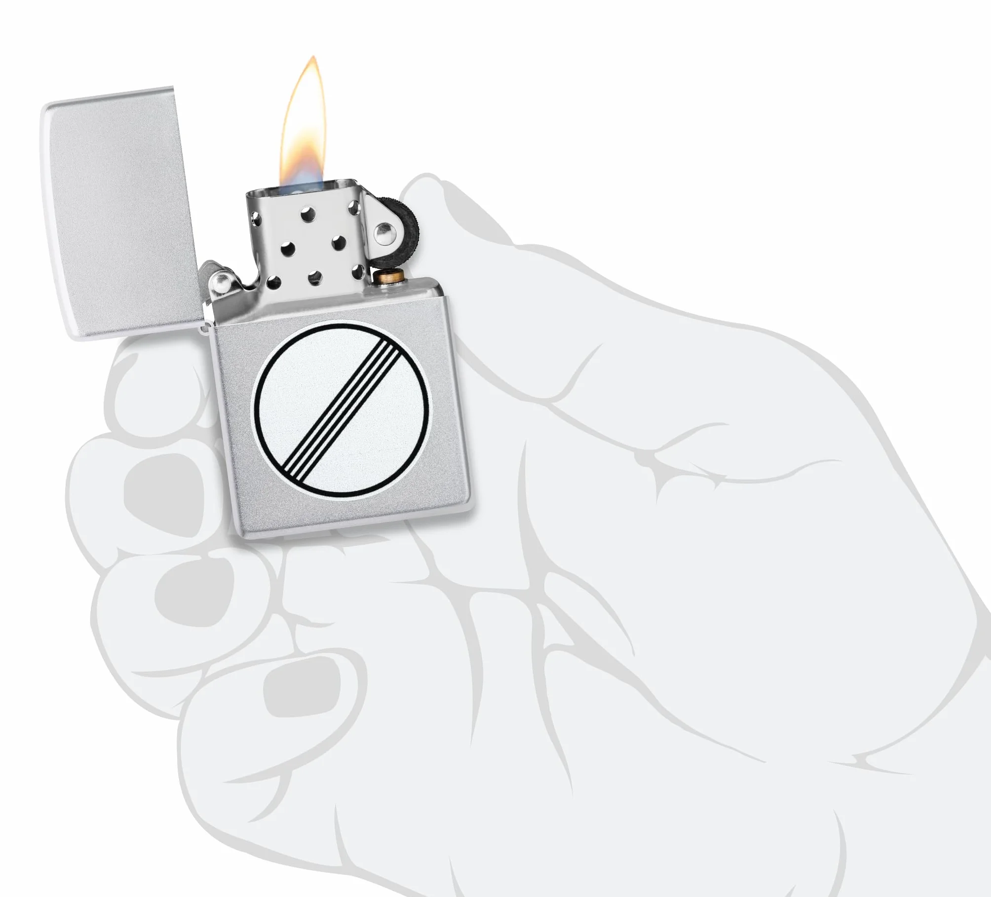 Zippo Autostrada bez Ograniczeń Zapalniczka Sztormowa Wiatroodporna Satynowy Chrom
