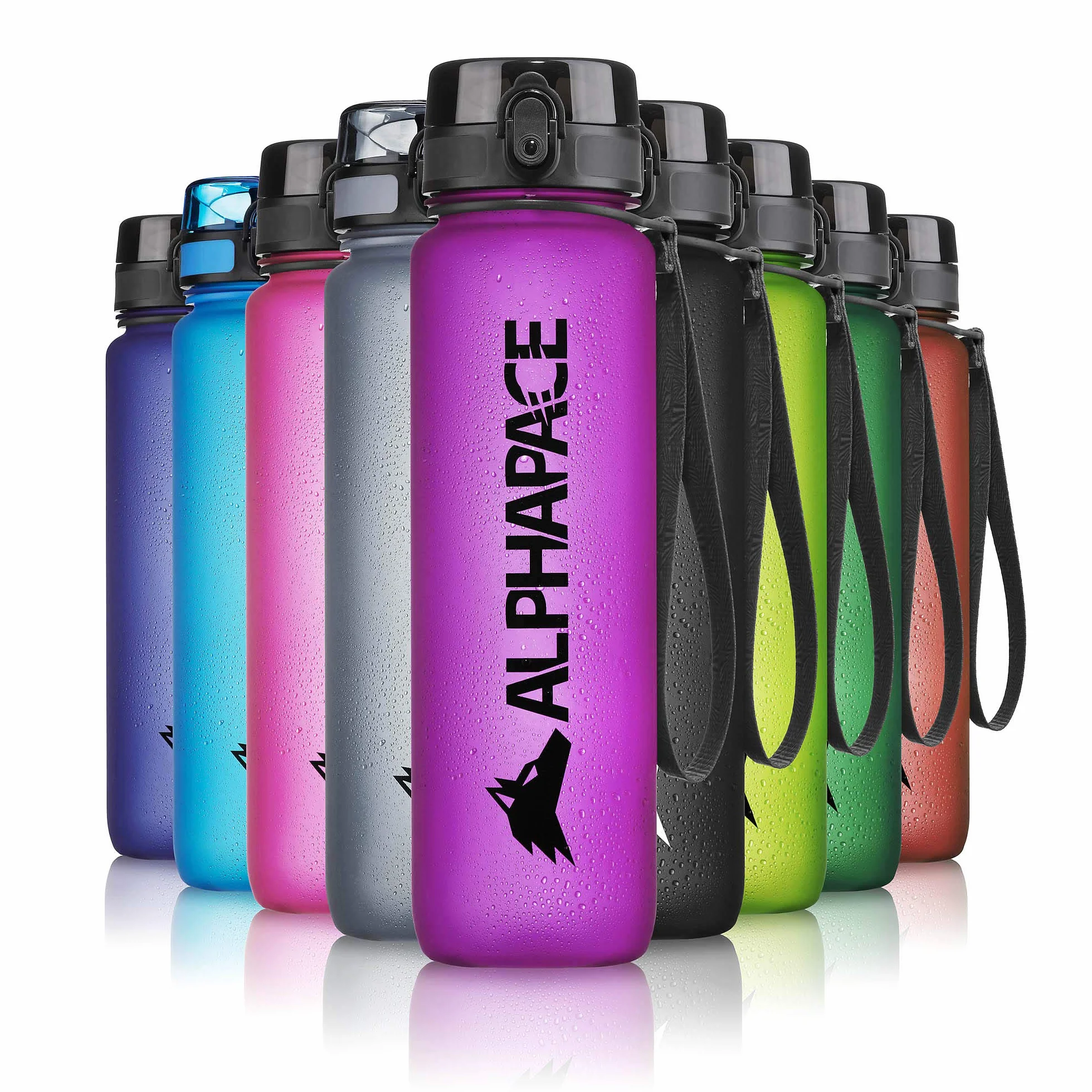 ALPHAPACE Bidon sportowy – szczelna butelka sportowa na wodę, wolna od BPA, do jazdy na rowerze i sportów na świeżym powietrzu, z wkładką na owoce