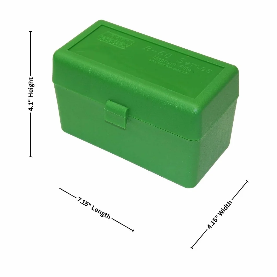 MTM 50 Round Rifle Ammunition Box RLLD-50 Green (RLLD-50)