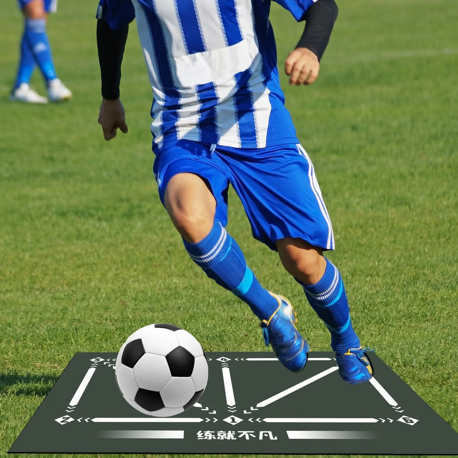Mata do umiej?tno?ci pi?karskich, mata do ?wicze? w pi?ce no?nej - Mata do ?wicze? pi?karskich,Antypo?lizgowa cicha mata do kroków, trener Silent Ball Mastery Trainer 23,62 x 35,43 cala do ?wicze? pi?