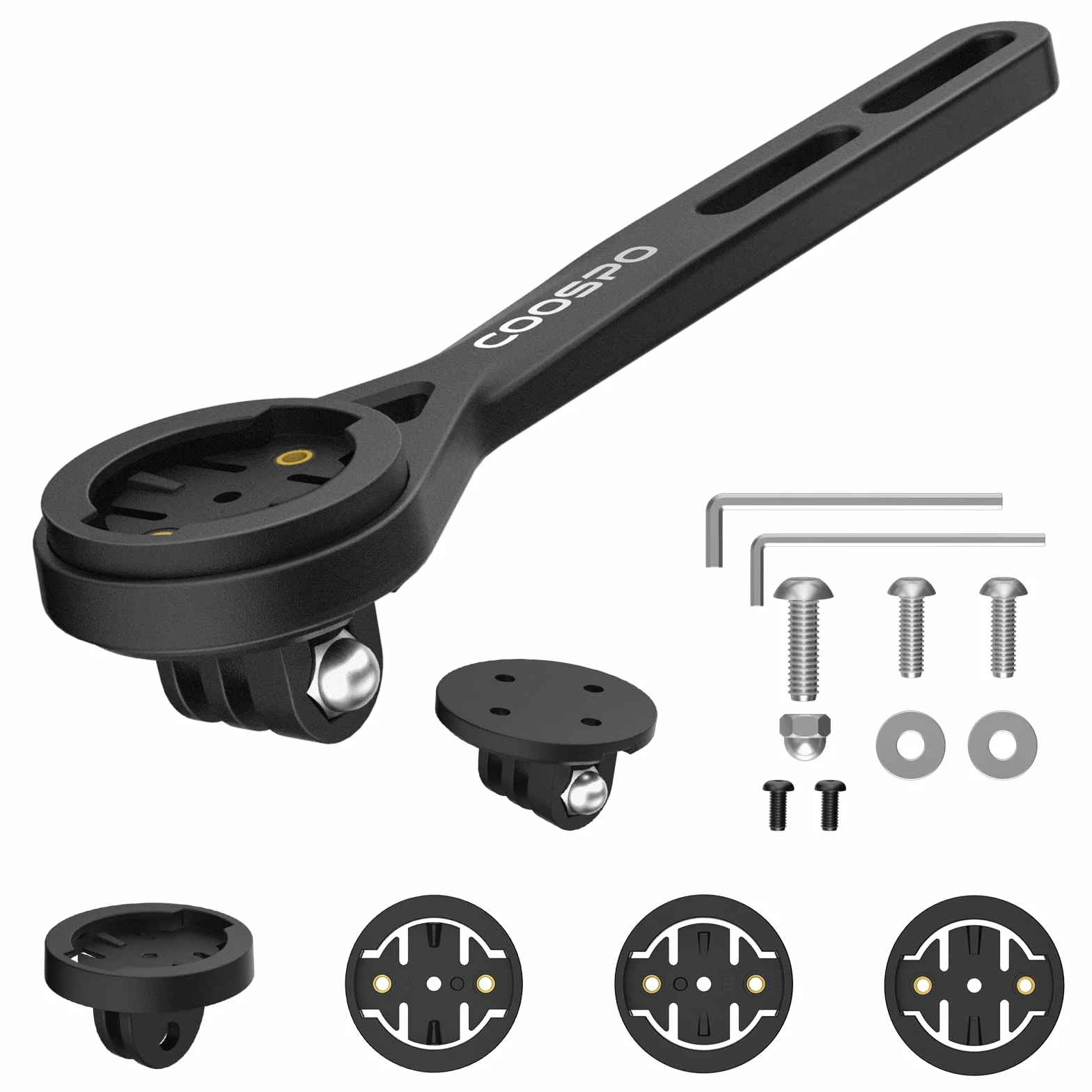 CooSpo Uchwyt na komputer rowerowy, szybkie mocowanie do komputera rowerowego Garmin, Wahoo, Bryton, kompatybilny z gopro, uchwyt rowerowy z przodu