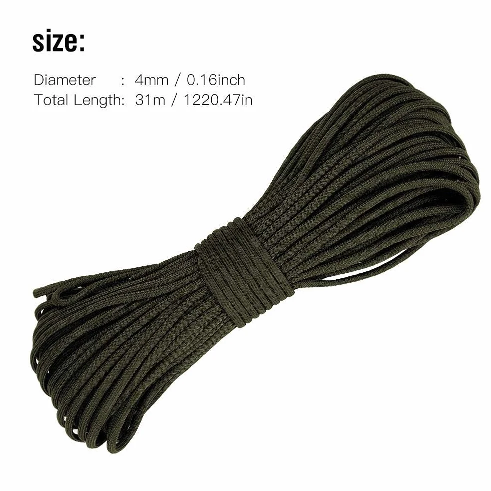 Paracord survivalowy VGEBY wytrzymały zielony wojskowy