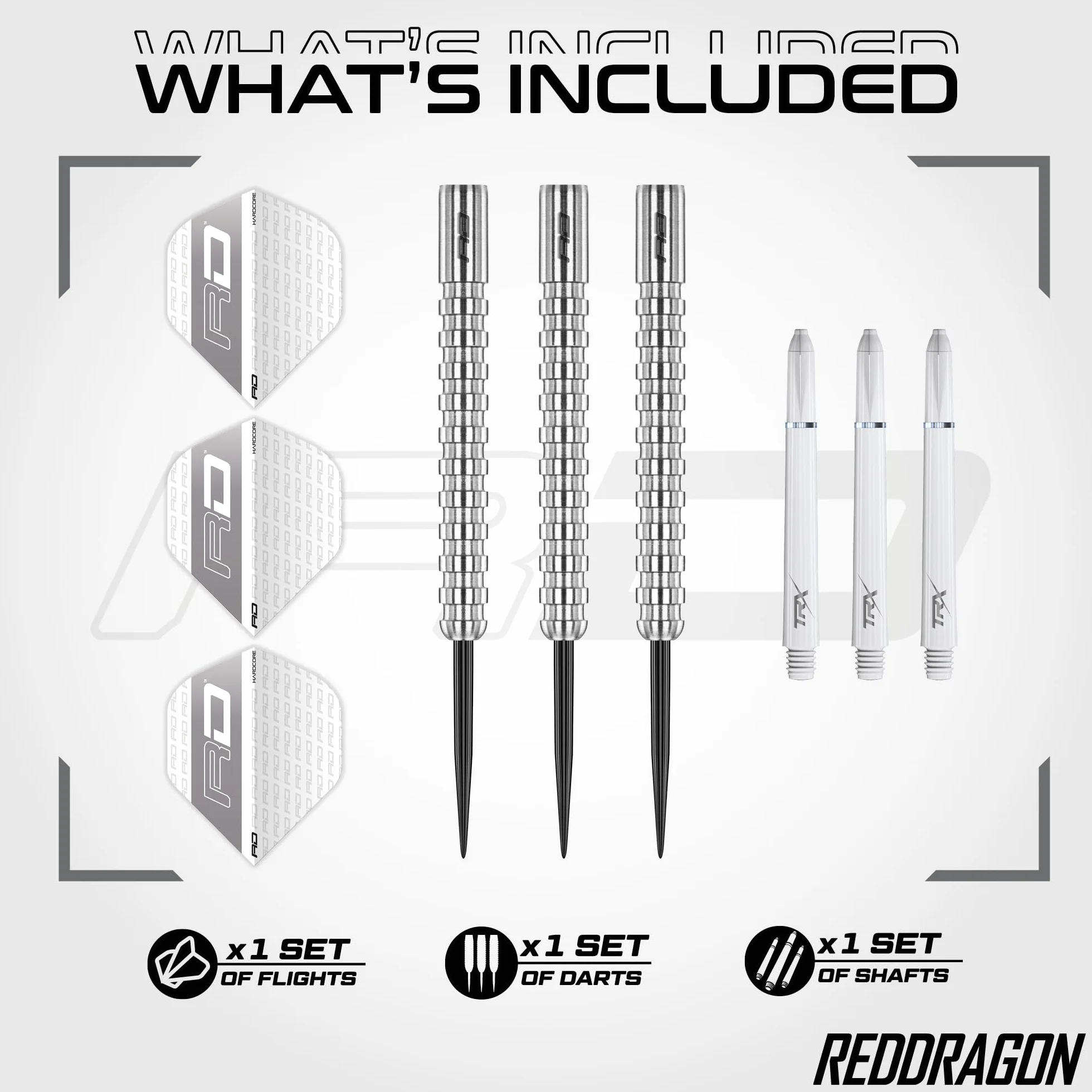 RED DRAGON Javelin Darts-Javelin Original-85% profesjonalny zestaw rzutek wolframowych z lotkami i trzonkami - stalowe końcówki dostępne w rozmiarach 20 g, 21 g, 22 g, 23 g, 24 g, 25 g i 26 g