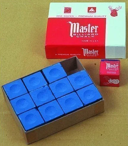 Oryginalna kreda bilardowa USA Master, 12 sztuk w kartonie: niebieska