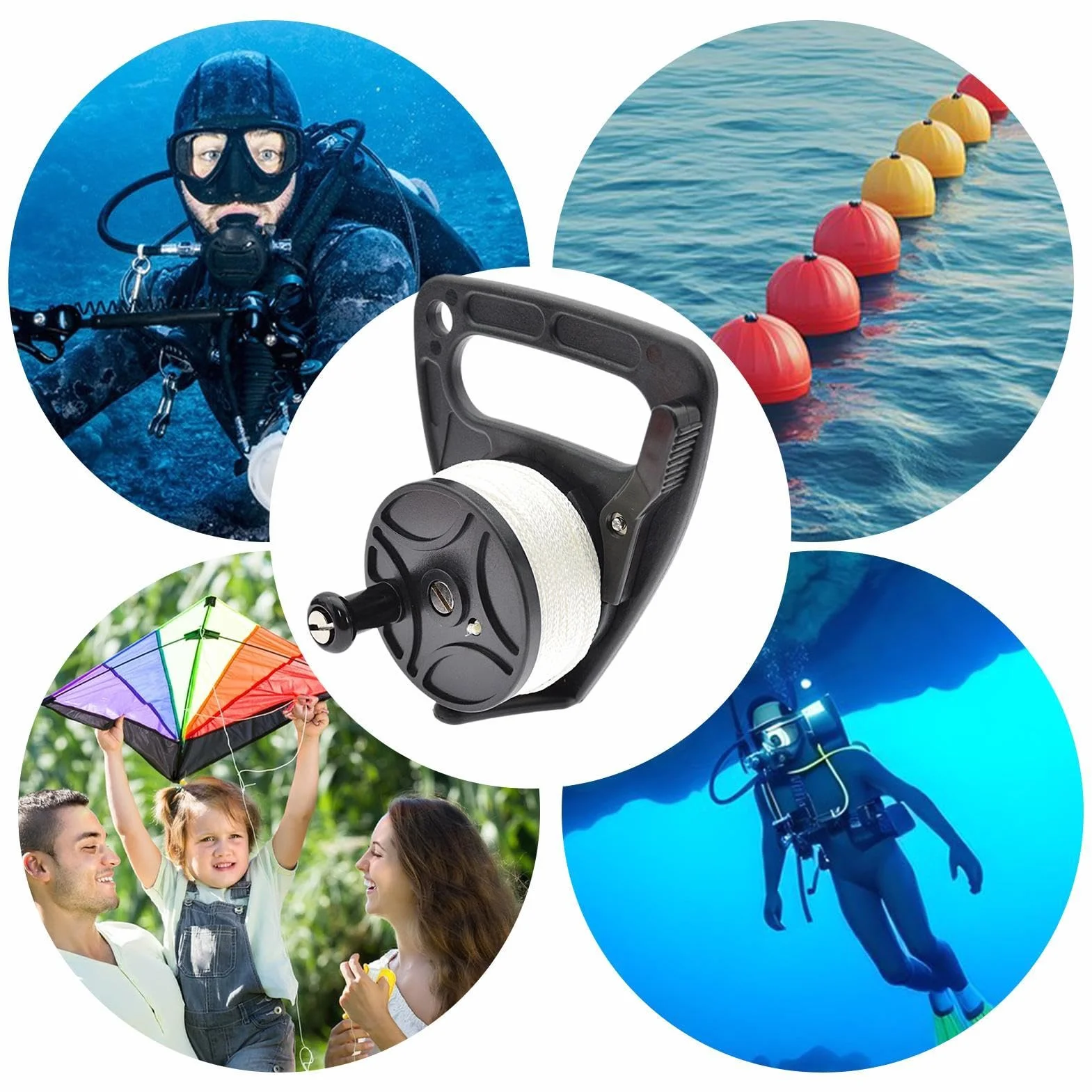 Podwodny kołowrotek do nurkowania 150 stóp retractable Dive Reel