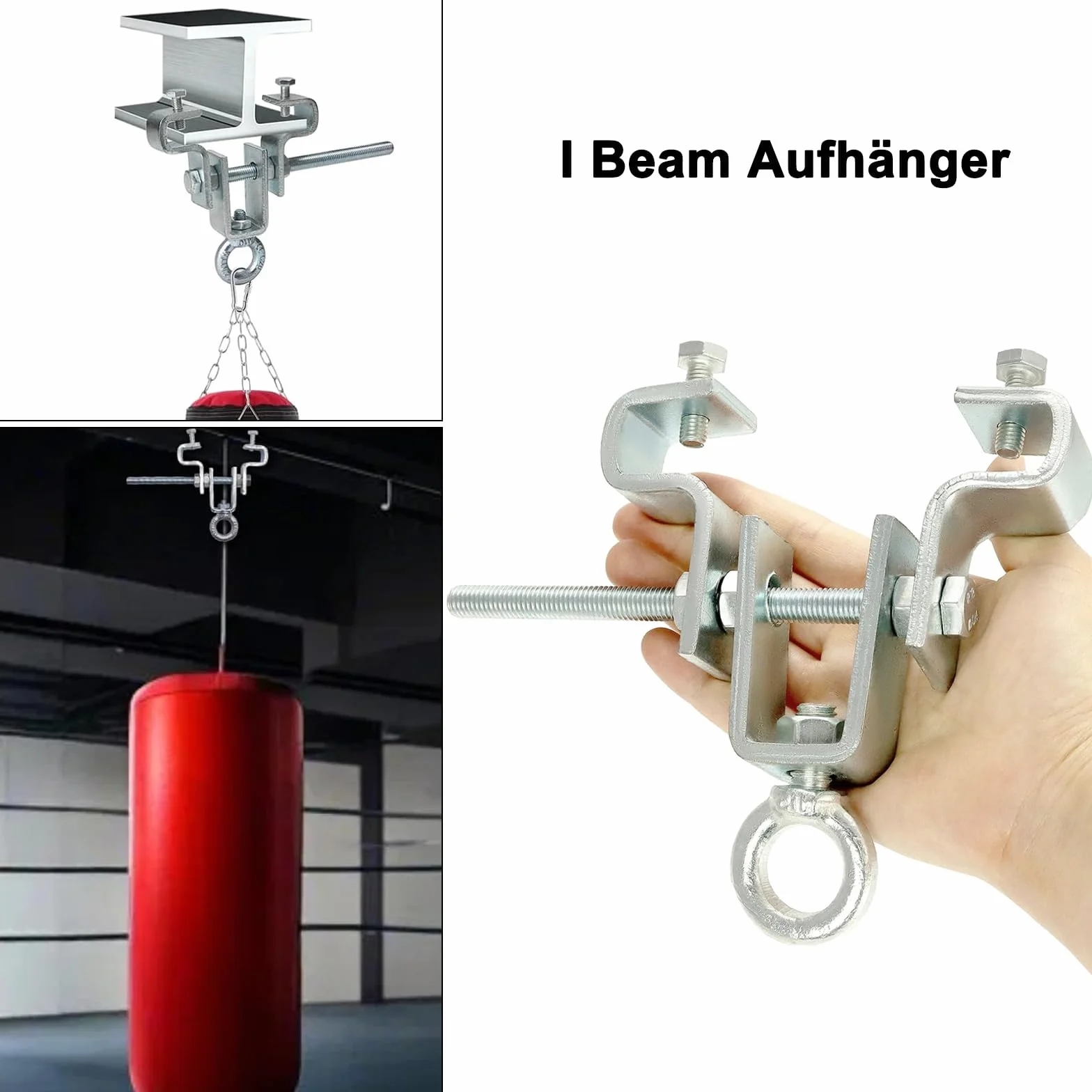I Beam wieszak ze stali stalowy wspornik szerokość regulowana 6,5-22 cm obciążenie 204 kg