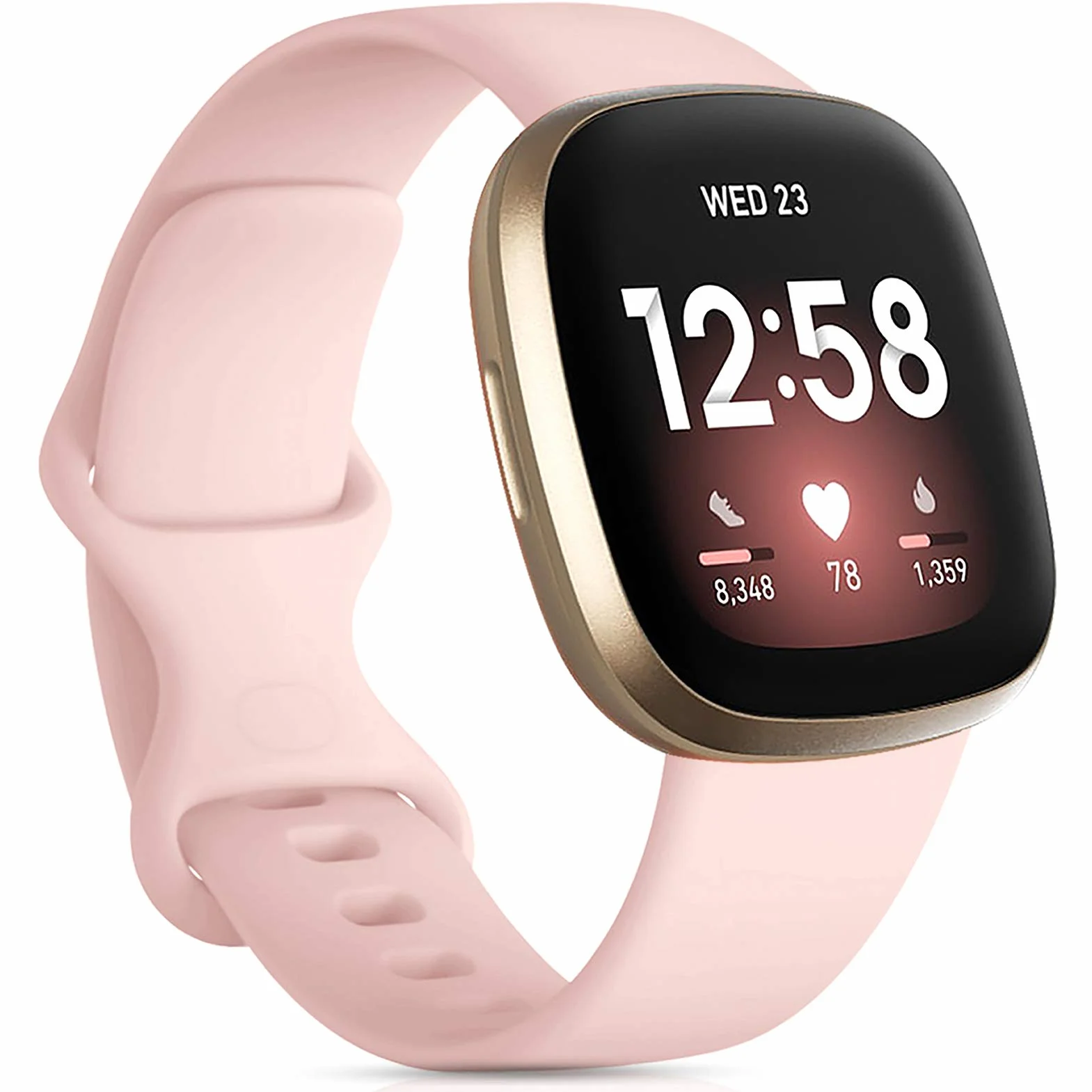 Oielai Bransoletka kompatybilna z Fitbit Versa 4 / Fitbit Versa 3 / Fitbit Sense 2 / Fitbit Sense / Versa 3 / Versa 4 / Sense / Sense 2, silikonowa, klasyczna, delikatna, dla kobiet i mężczyzn