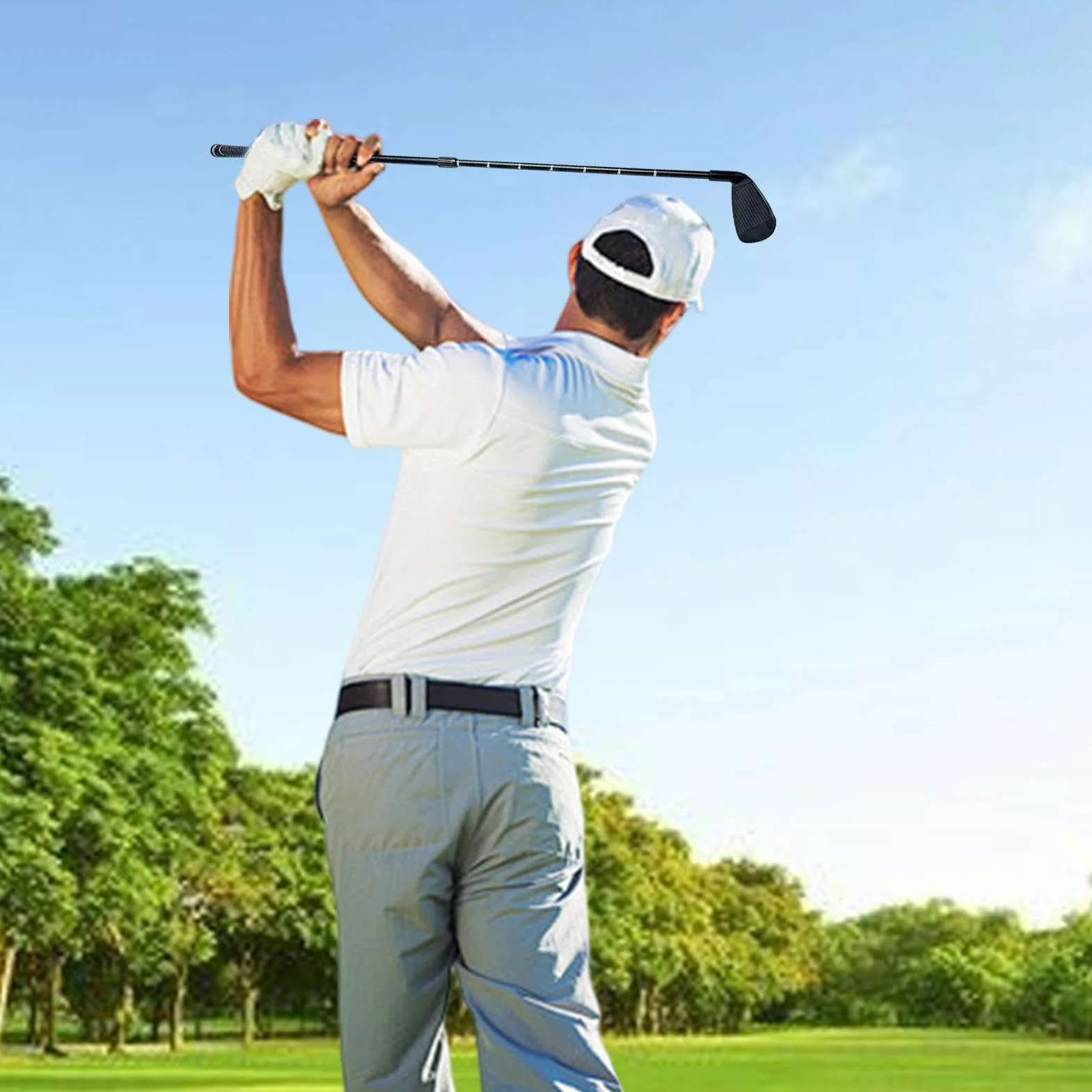 Kij golfowy dla dzieci, dwukierunkowy regulowany kij golfowy, miniaturowe kije golfowe dla dzieci, regulowana długość miotacz dla dzieci, klub golfowy z przezroczystą skalą dla juniorów, praworęczny