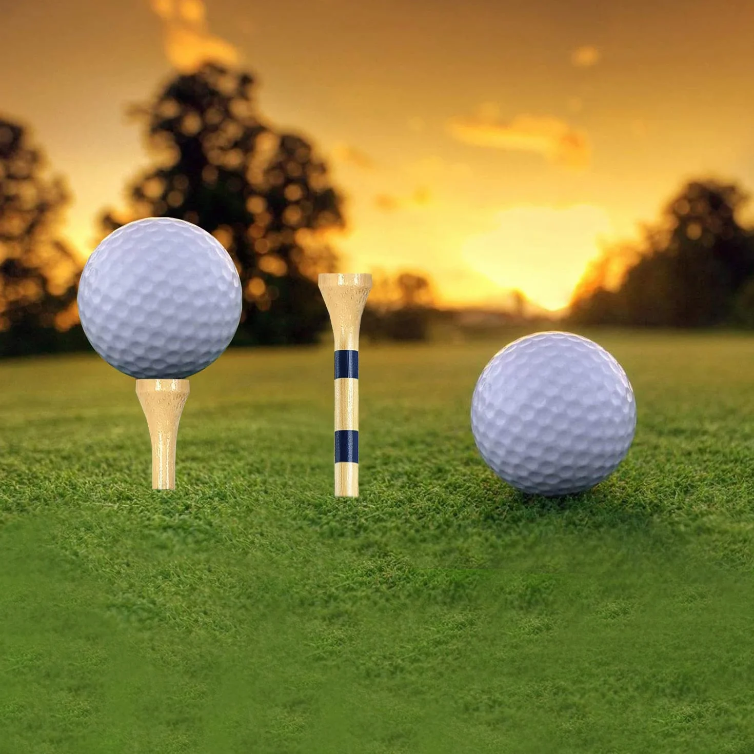 ACONDE Drewno Golf Tees, bambus, żółte