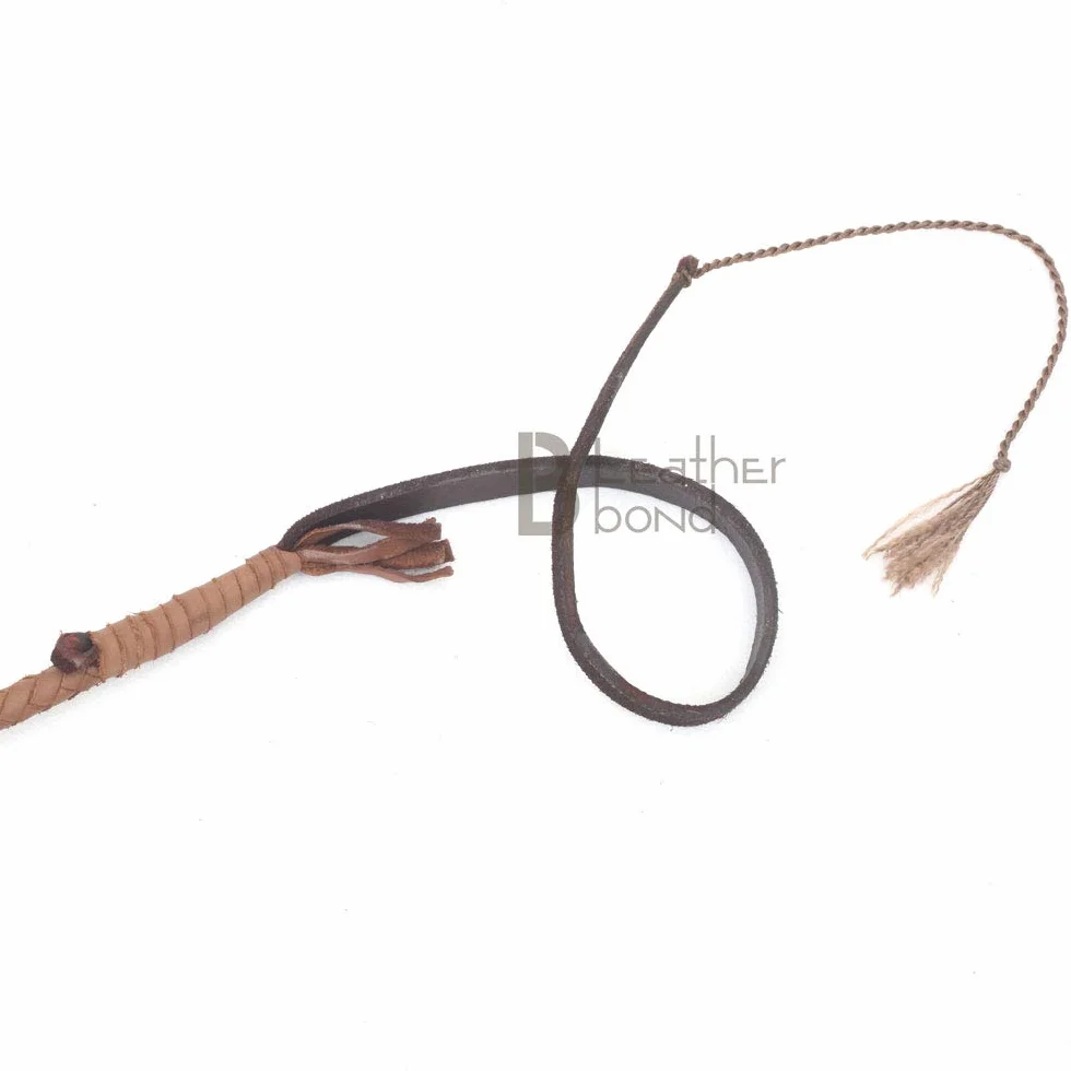 Indiana Jones styl 4 stopy 8 warkocz naturalna jasnobrązowa skóra bulwhip prawdziwa skóra bydlęca bull whip