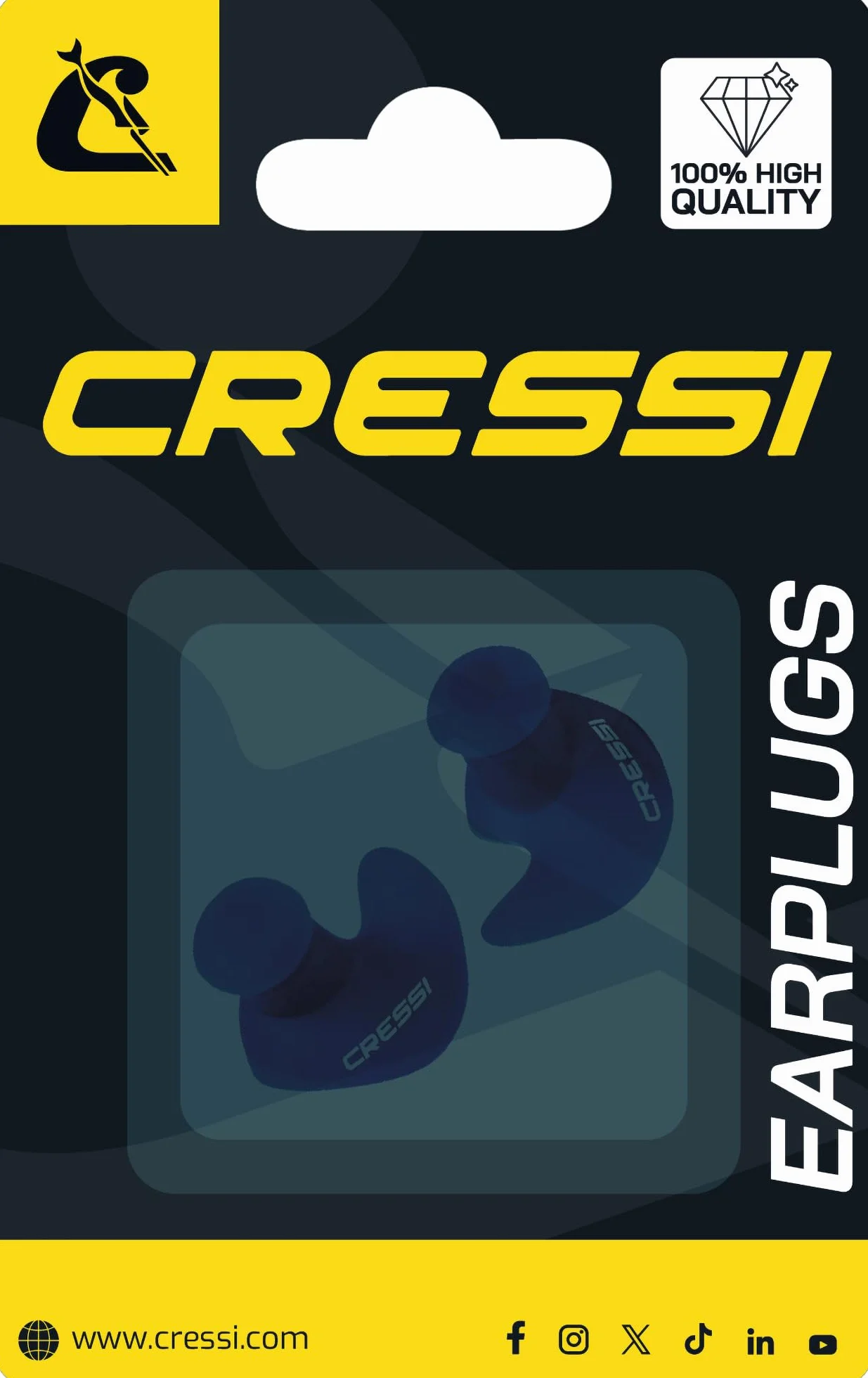 CRESSI Dry Ear Plugs, silikonowe zatyczki do uszu unisex dla dorosłych, niebieski, jeden rozmiar