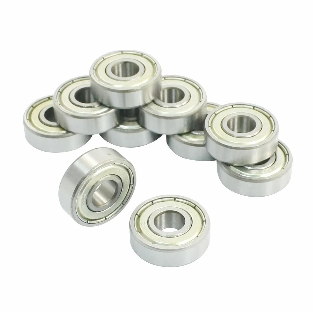10 szt. 608ZZ podwójne metalowe tarcze łożyska kulkowe z głębokim rowkiem 8 x 22 x 7 mm