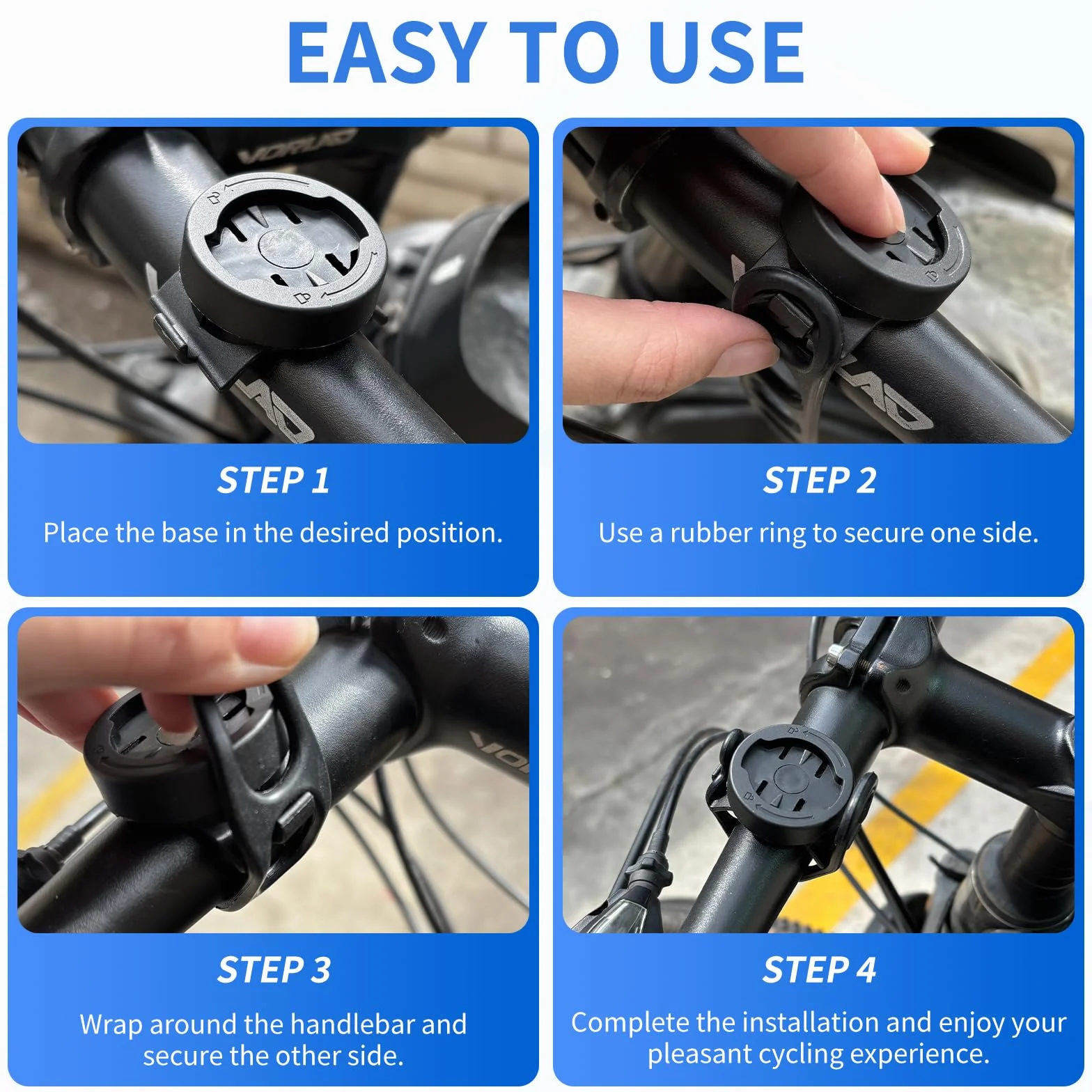 Obracany o 360° uchwyt na komputer rowerowy do Garmin – uchwyt rowerowy na wspornik rowerowy, uchwyt na tylne światło i tachometr do Garmin Edge, Varia, uchwyt rowerowy do rowerów wyścigowych i MTB