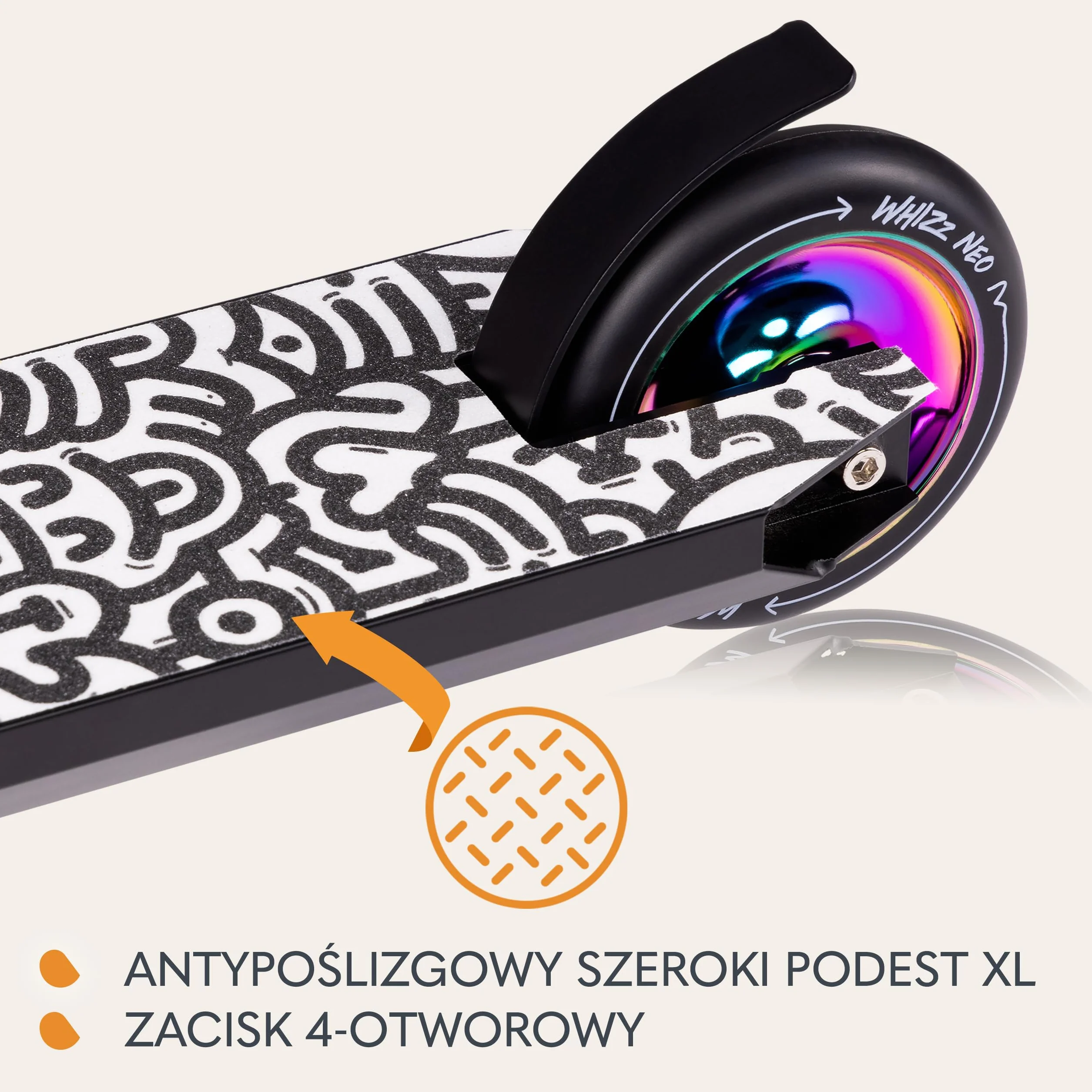 LIONELO Whizz Hulajnoga Wyczynowa Dziecięca do 100 kg, Łożyska ABEC-9, Hulajnoga Aluminiowa, System Kompresji HIC, Koła 110 mm, Szeroka Kierownica Y-bar, Hamulec Flex Fender MN Steel