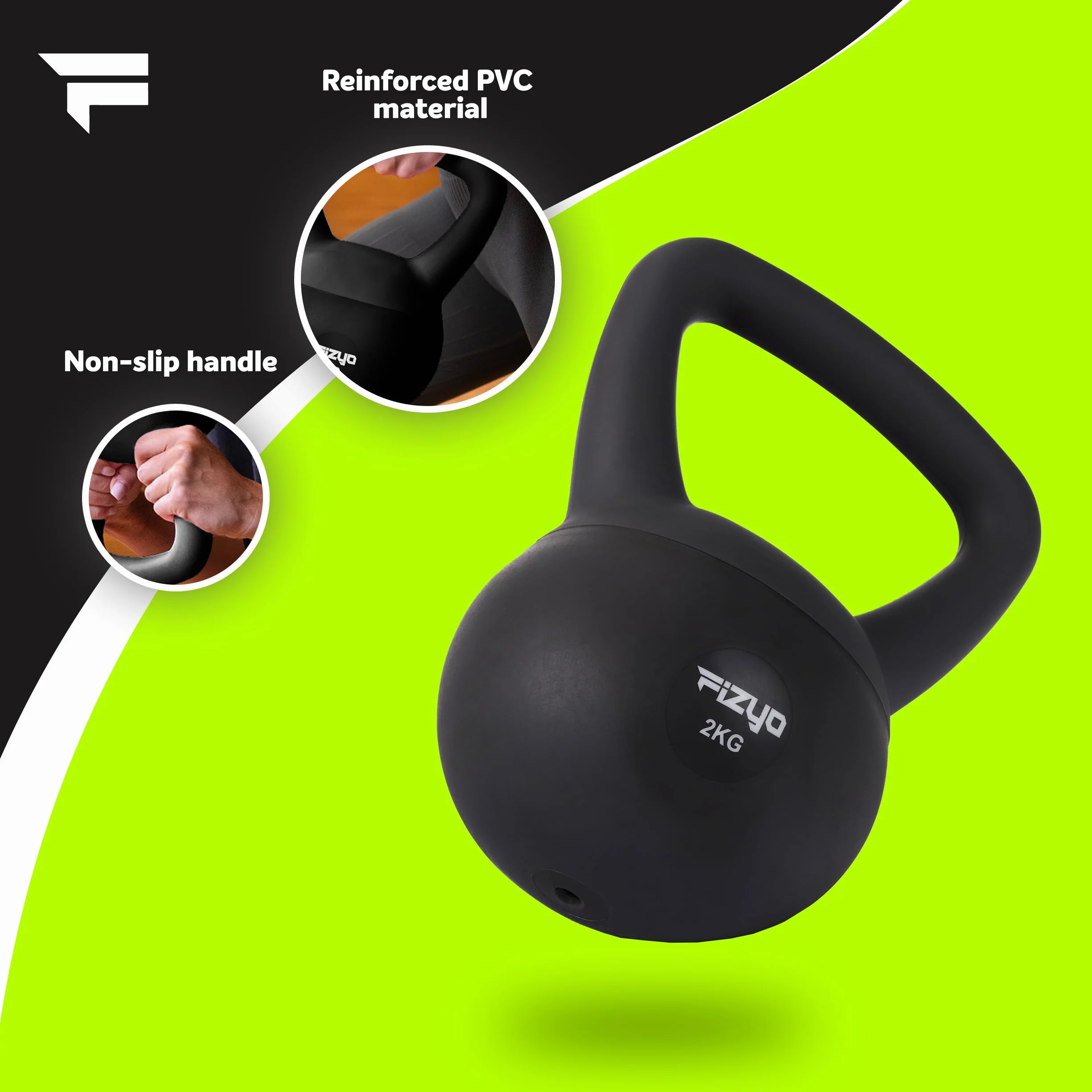 Fizyo Miękki Kettlebell Wypełniony Żelaznym Piaskiem, Antypoślizgowy Uchwyt, PVC Bezpieczny dla Podłogi, Hantle do Treningu, Podnoszenie Ciężarów w Domu i Siłowni, dla Kobiet i Mężczyzn