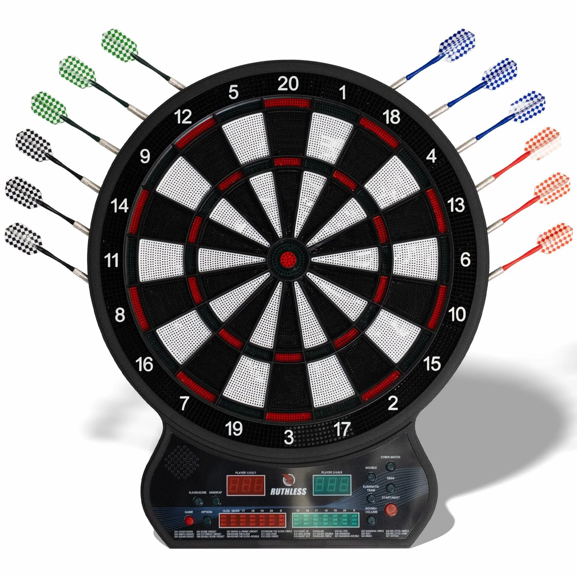 Ruthless R600 Electonic Dartboard Miękka końcówka 8 graczy 27 gier