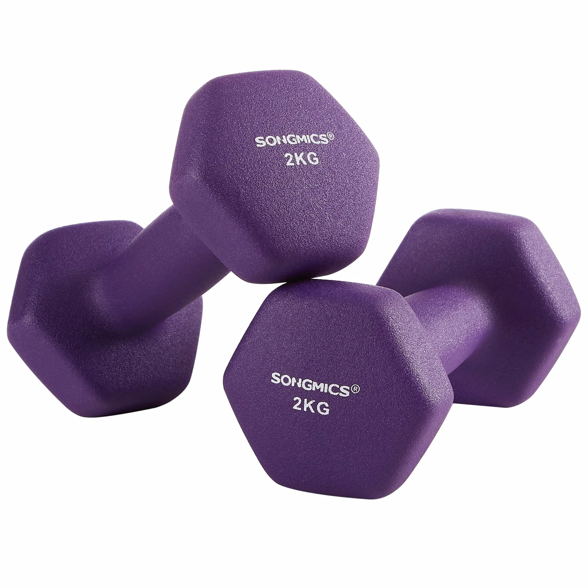 SONGMICS Hantle sześciokątne, powlekane neoprenem, do treningu siłowego, fitnessu, domu, 2 szt