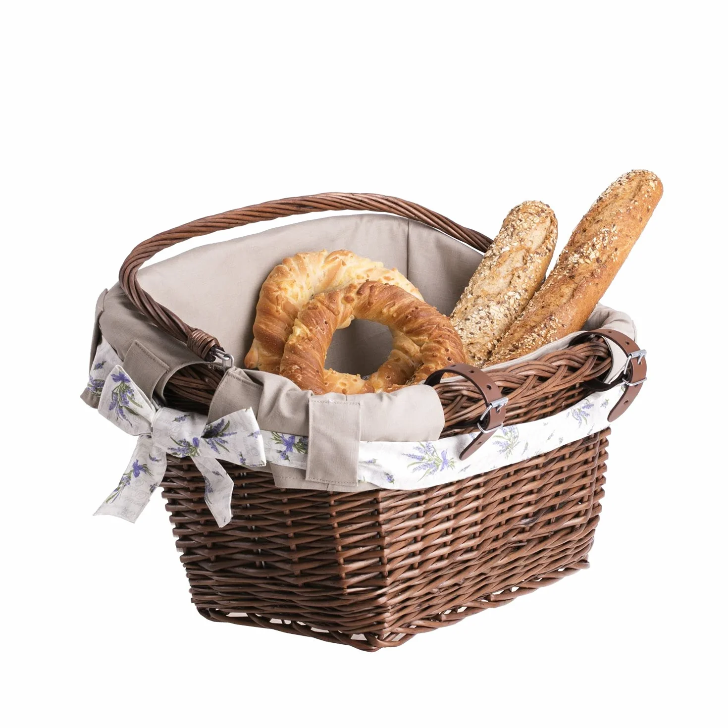 e-wicker24 Kosz rowerowy z przodu, wiklinowy kosz na kierownicę