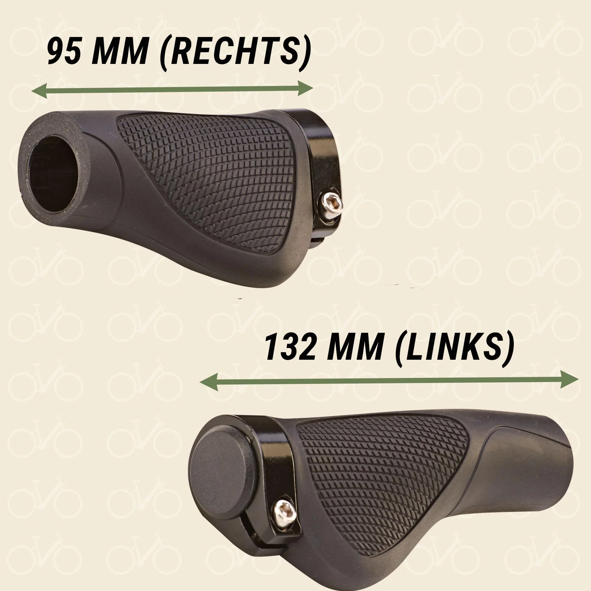 Prophete Ergonomiczne uchwyty rowerowe 132 mm czarne aluminiowe mocowanie śrubowe