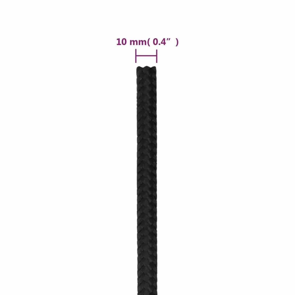 vidaXL Linka żeglarska polipropylen 10 mm 50 m czarna