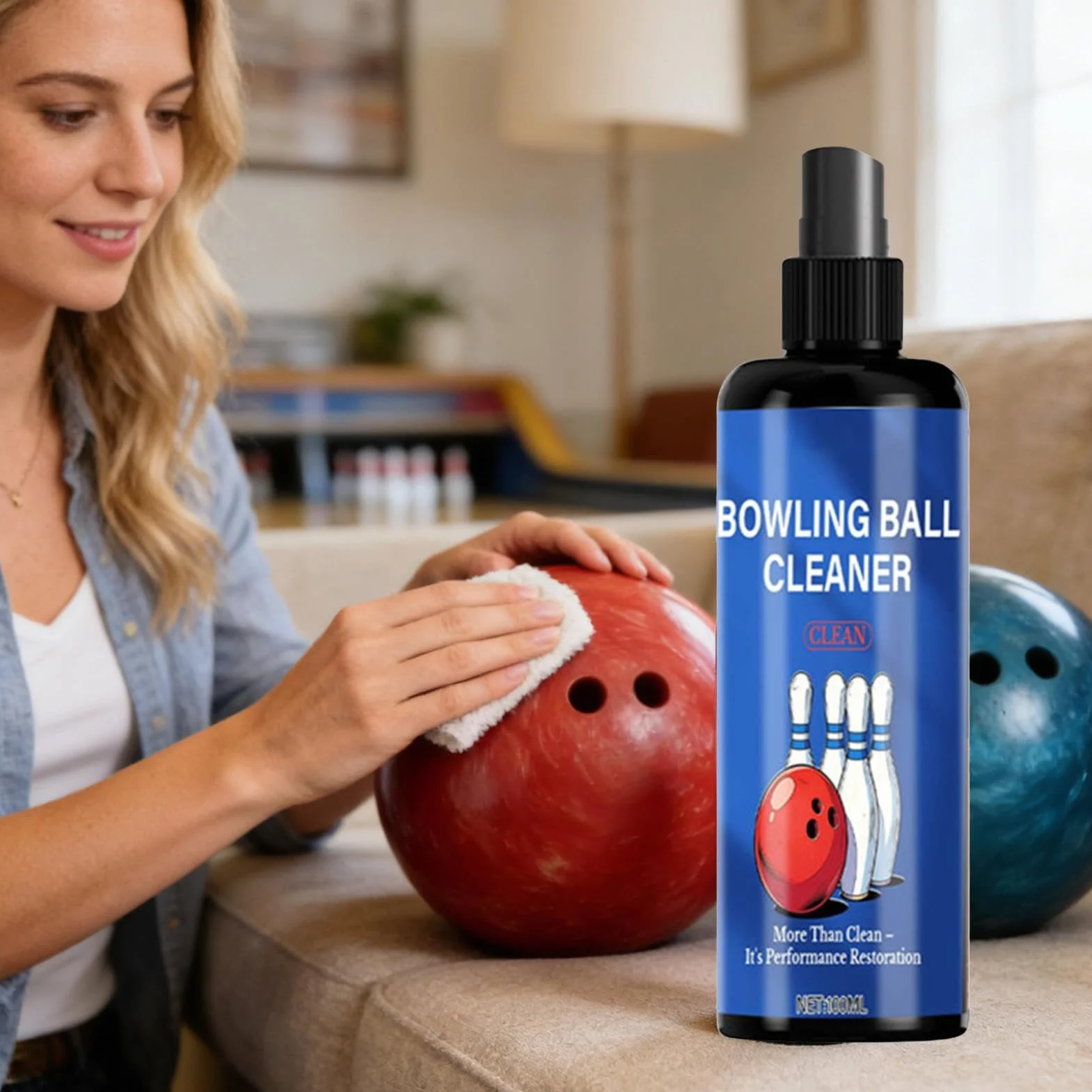 Środek do czyszczenia kręgli, 100 ml, pielęgnacja z ręcznikiem, polerka do kręgli, do golfa, Fastball, dla początkujących kręgli, mężczyzn, kobiet, na siłownię, bilard