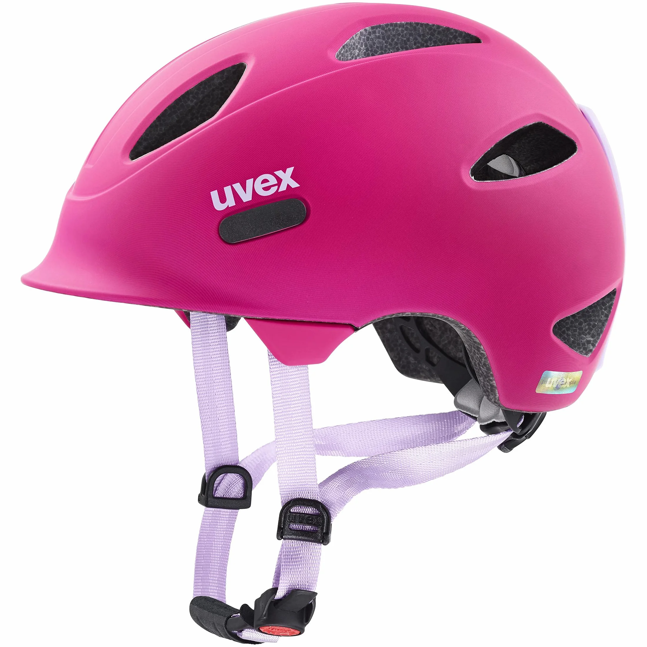 uvex oyo - lekki kask rowerowy dla dzieci - indywidualna regulacja wielkości - możliwość zainstalowania światła LED - berry - purple matt - 45-50 cm
