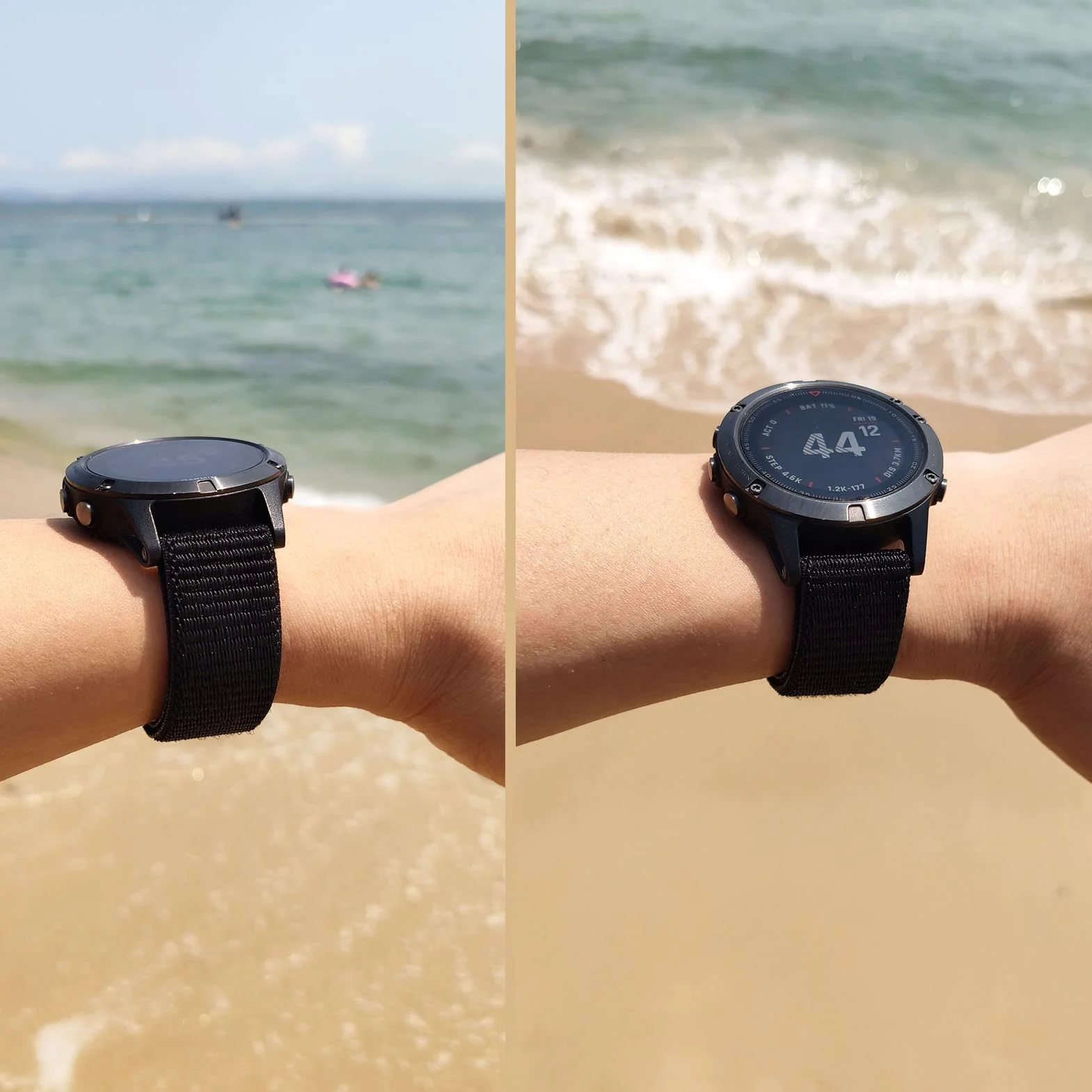Yooside pasek do zegarka Garmin Fenix 6S 5S 7S Descent Mk2S 20 mm nylonowy szybkoschnący czarny