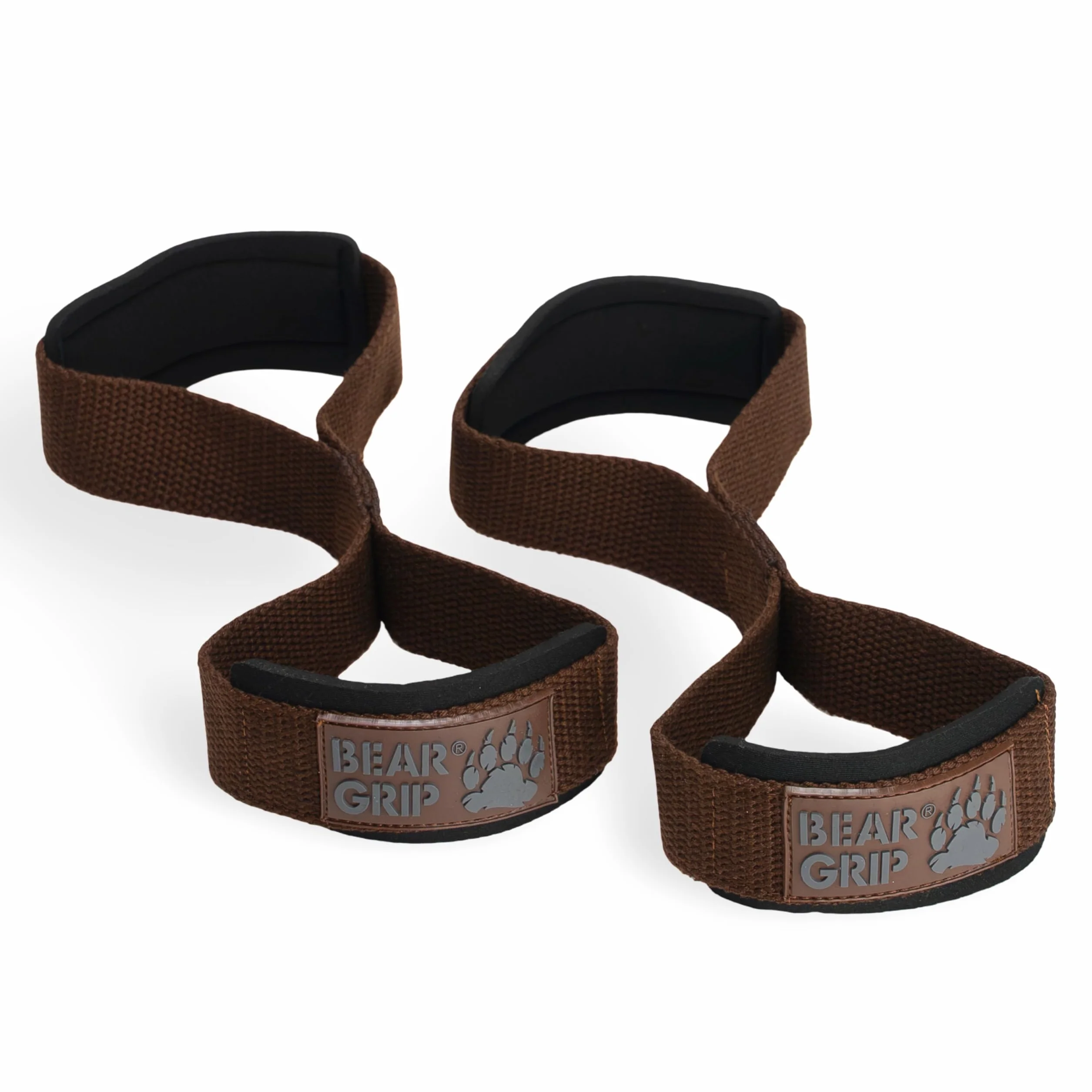 BEAR GRIP - Paski do podnoszenia ciężarów premium Figura 8 (sprzedawane parami) (brązowe)