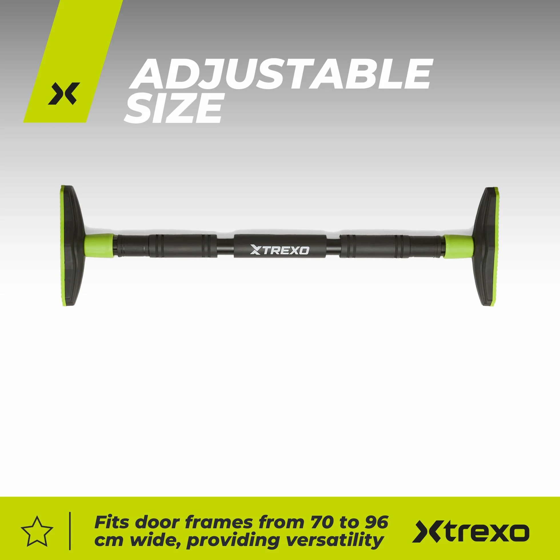 XTREXO Drążek do podciągania regulowany 70-96 cm stalowy szary 150 kg