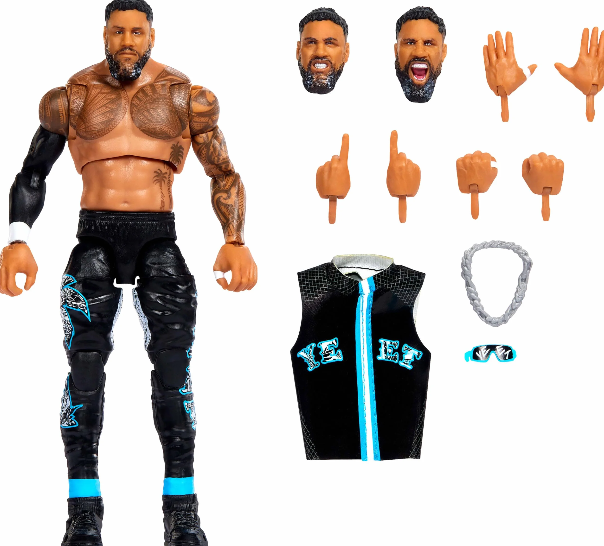 Mattel WWE Ultimate Edition Jey USO 15 cm figurka kolekcjonerska 30 punktów artykulacji