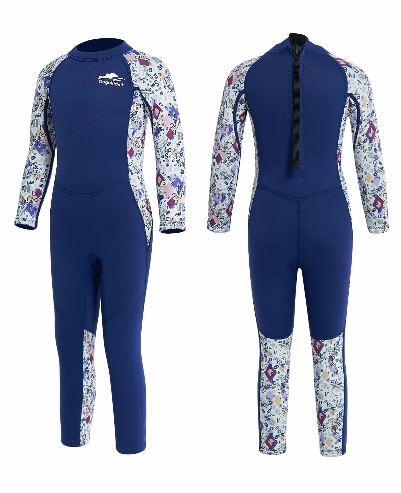 Gogokids Dziewczęcy kombinezon dziecięcy neoprenowy strój kąpielowy - dziecięcy rash guard jednoczęściowe stroje kąpielowe 2,5 mm strój do nurkowania z rurką UV 50+ ochrona przed słońcem