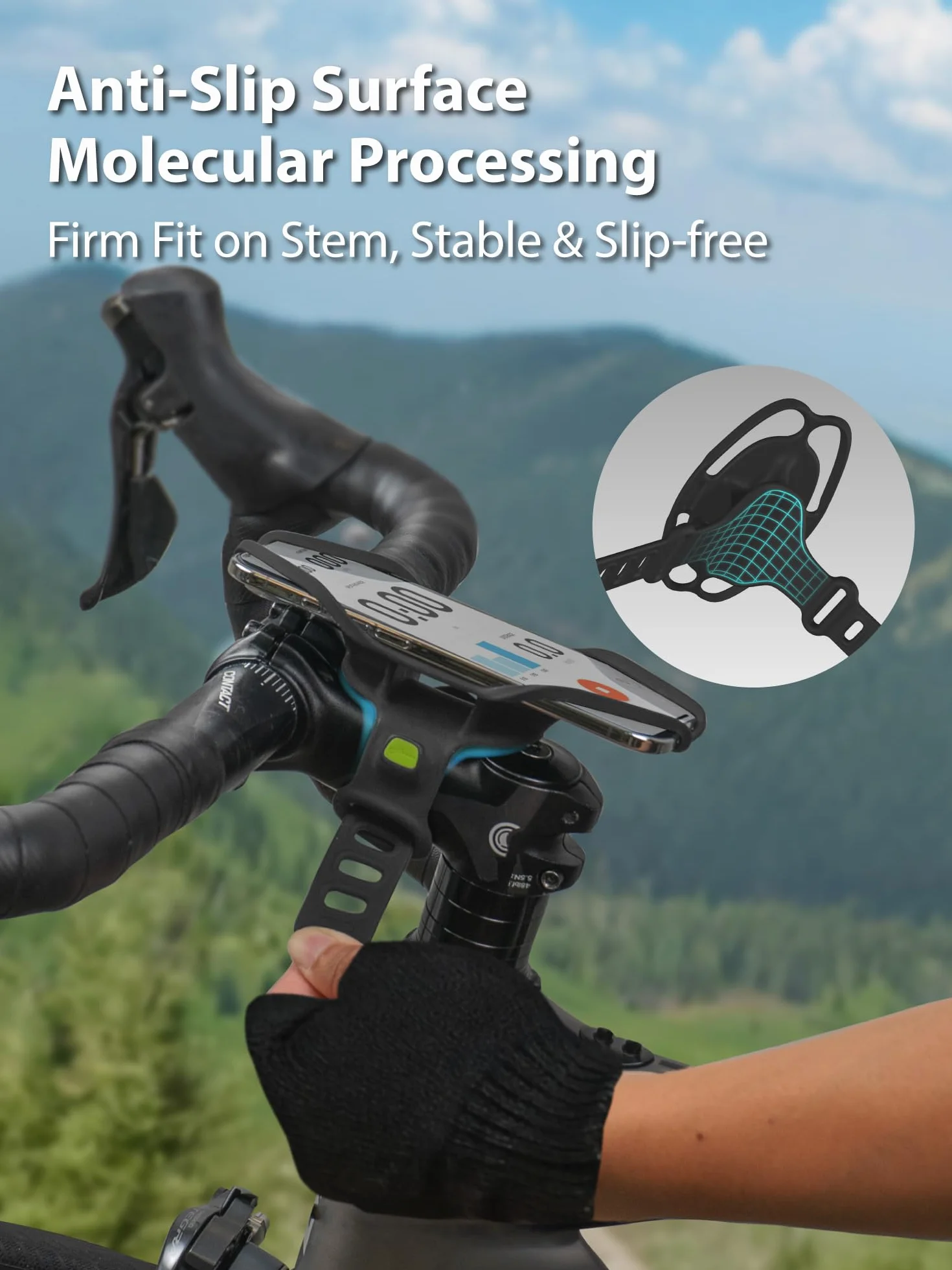Bone Bike Tie 6 Pro, uchwyt rowerowy na telefon, silikonowy odporny na zarysowania ze stabilnym podwójnym paskiem i kompaktową konstrukcją do schowania, uchwyt na smartfon szosowy kompatybilny z