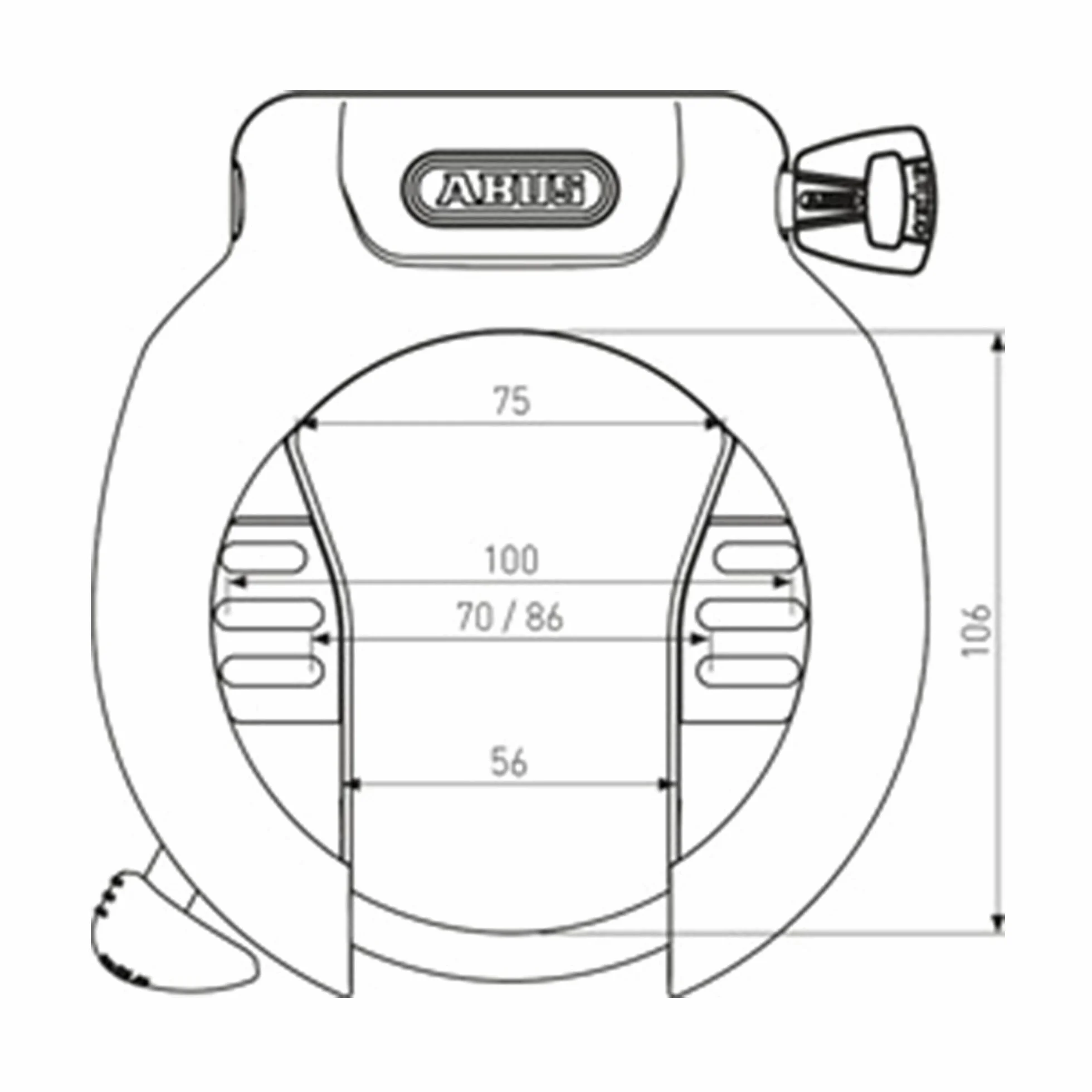 ABUS Blokada ramowa PRO Amparo 4750SL NR - zapięcie rowerowe do mocowania na ramie roweru - 8,5 mm - ABUS poziom bezpieczeństwa 9 - czarny