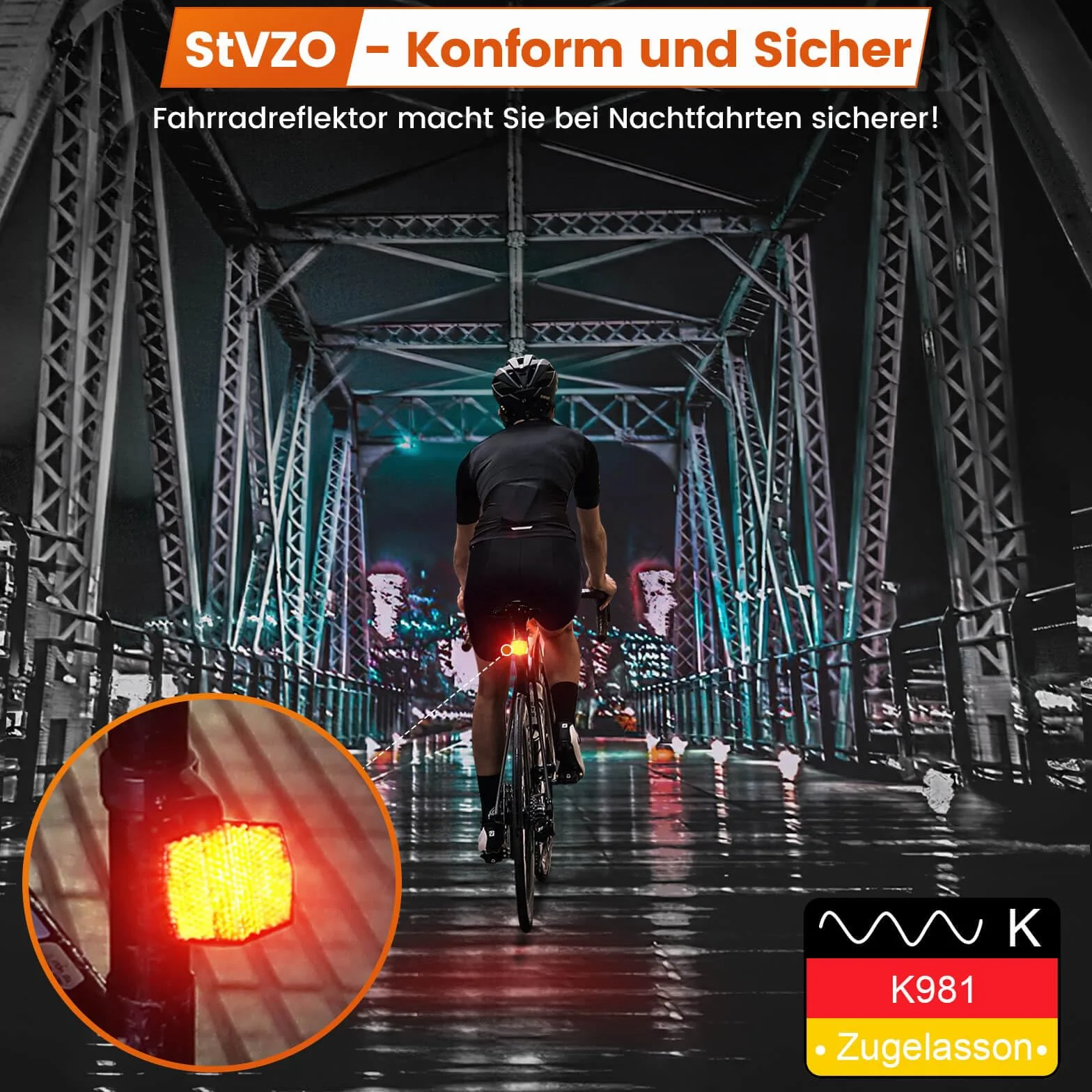Tavaler schowek rowerowy na Airtag, odblaski rowerowe dla dzieci, dopuszczone do ruchu drogowego, uchwyt rowerowy do Airtag, reflektor na siodełko, 22,2 – 31,8 mm, reflektory rowerowe tylne do rowerów
