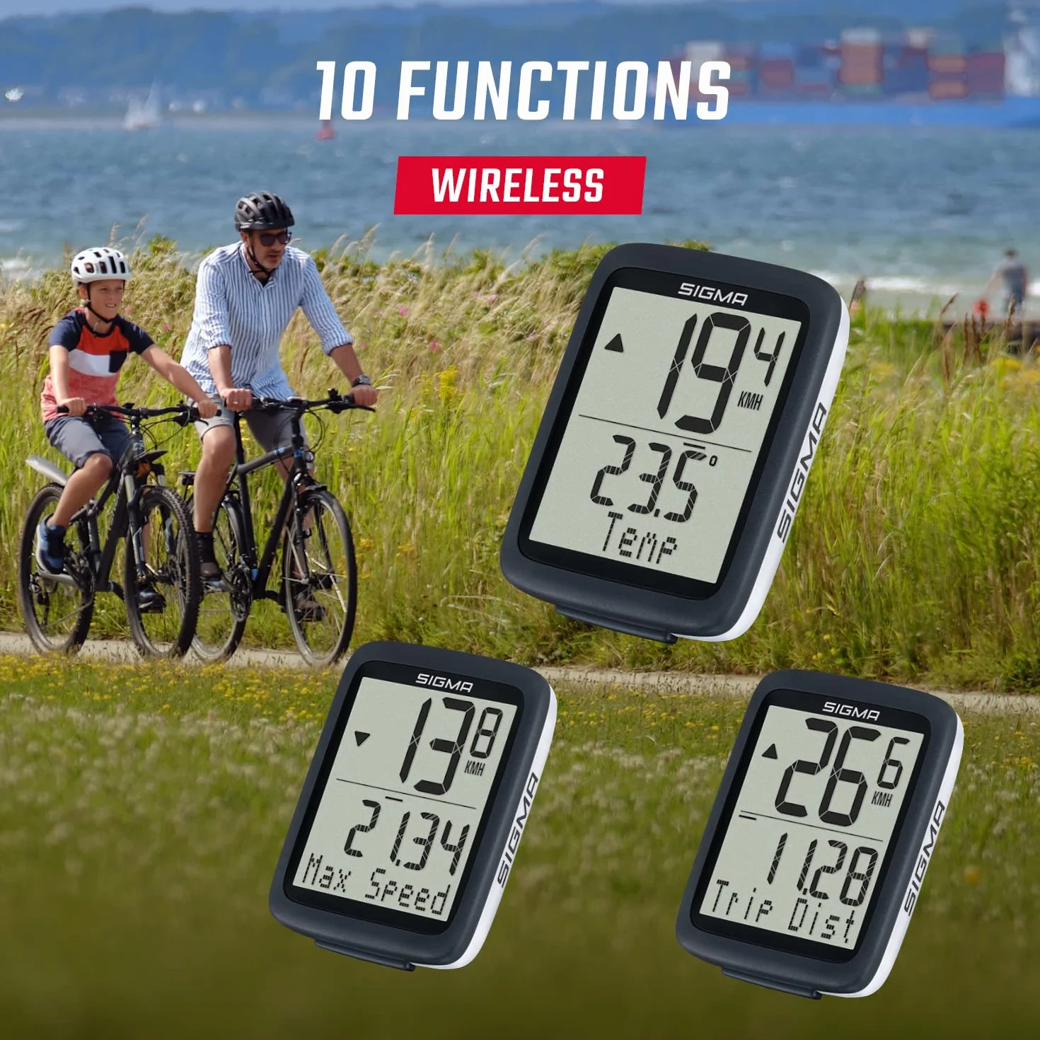 SIGMA BC 10.0 WL Bezprzewodowy Komputer Rowerowy 10 Funkcji
