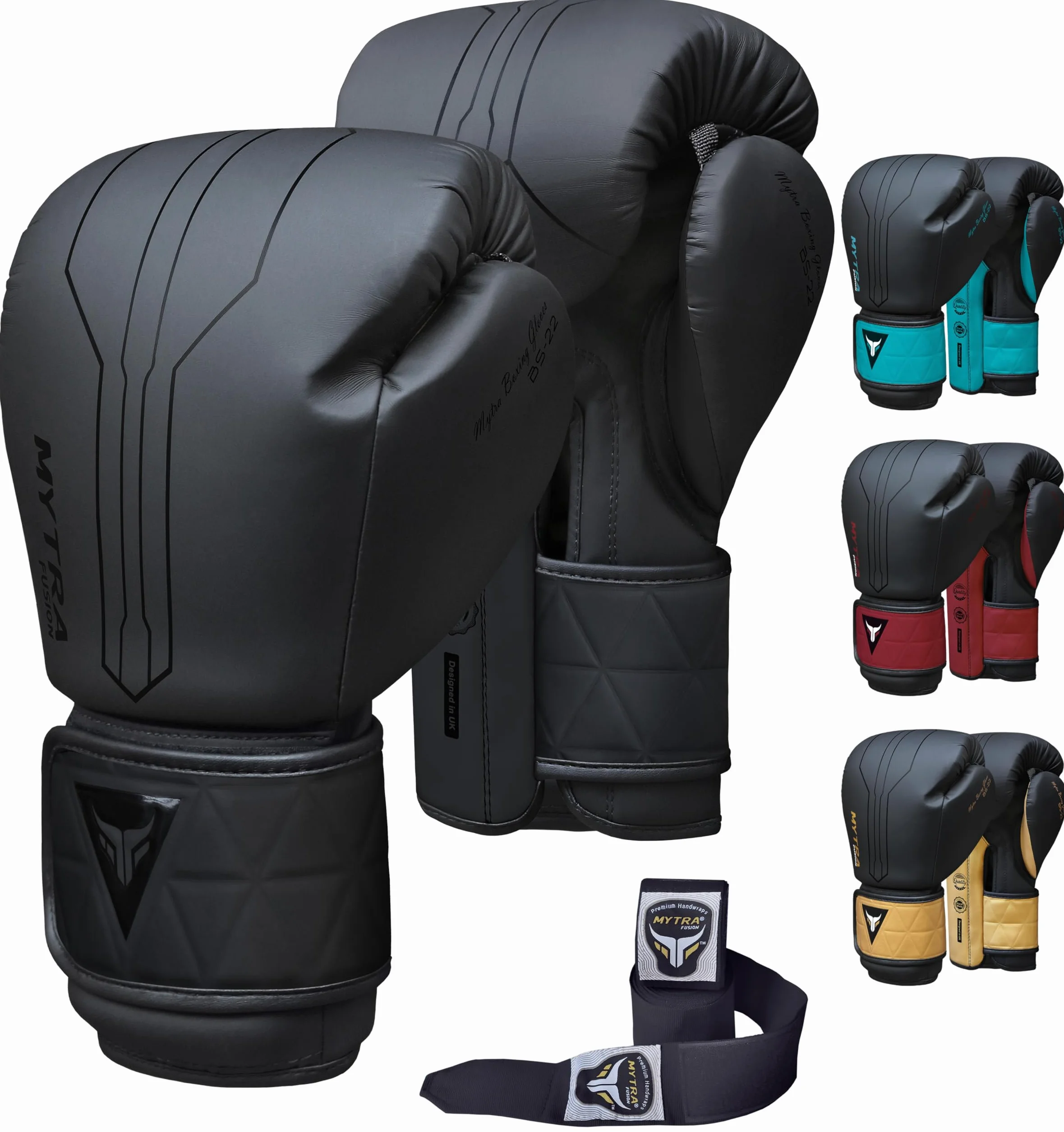 Mytra Fusion rękawice bokserskie w zestawie z bezpłatnymi owijkami na dłonie, rękawice treningowe do muay thai, rękawice do kickboxingu dla mężczyzn i kobiet