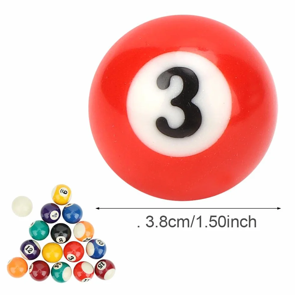 Mini kule bilardowe 38 mm zestaw 16 sztuk żywica akcesoria do gry